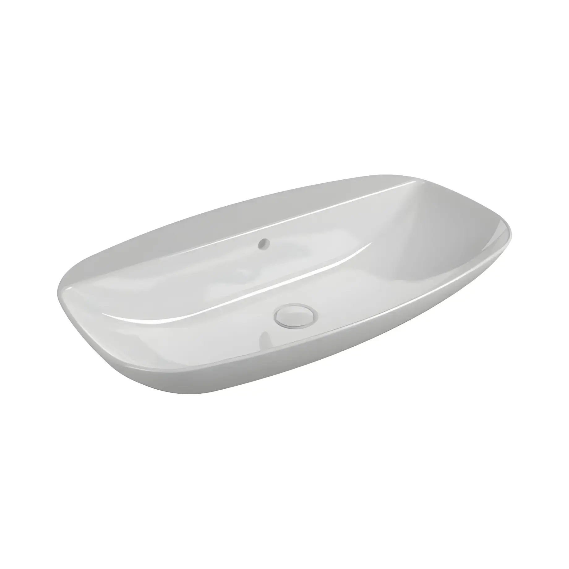 Умивальник Nuda Flaminia ND75PR Glossy White 76 х 44.5 см — вид на білому тлі
