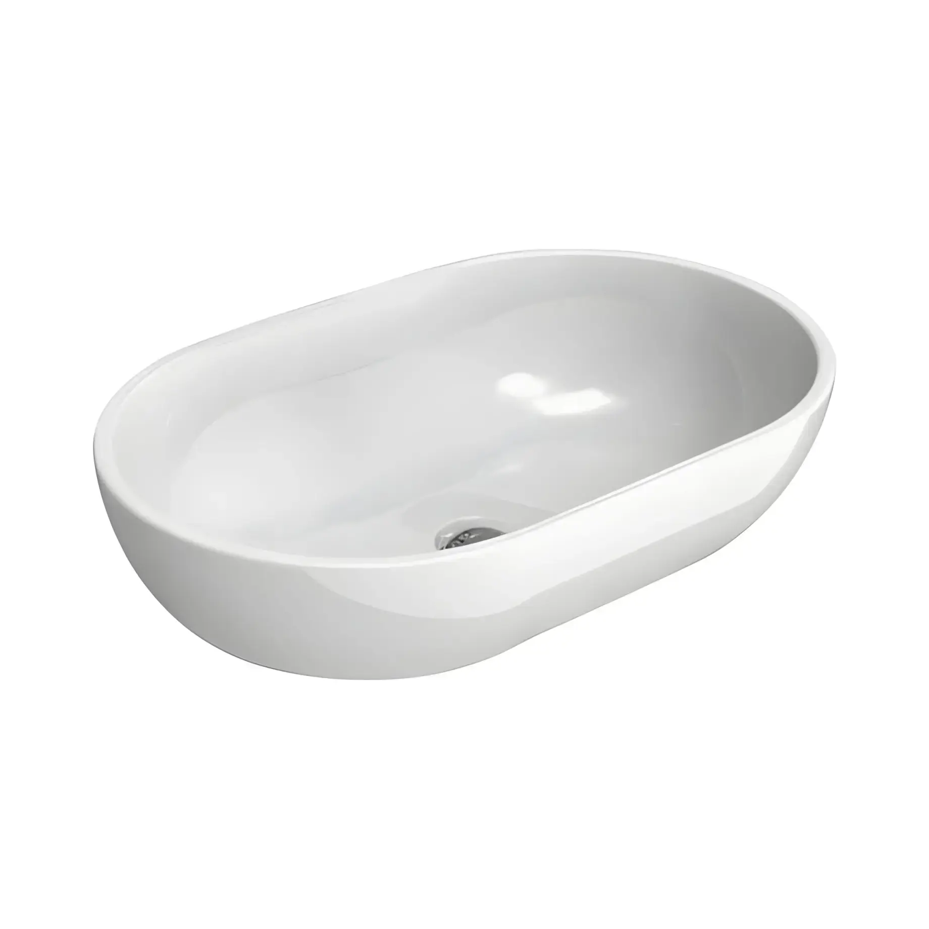 Умивальник Pass Flaminia PS62C Glossy White 62 х 40 см — вид на білому тлі