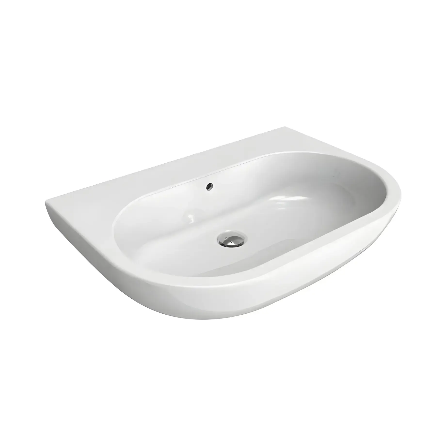 Умивальник Pass Flaminia PS72L Glossy White 72 х 50 см — вид на білому тлі
