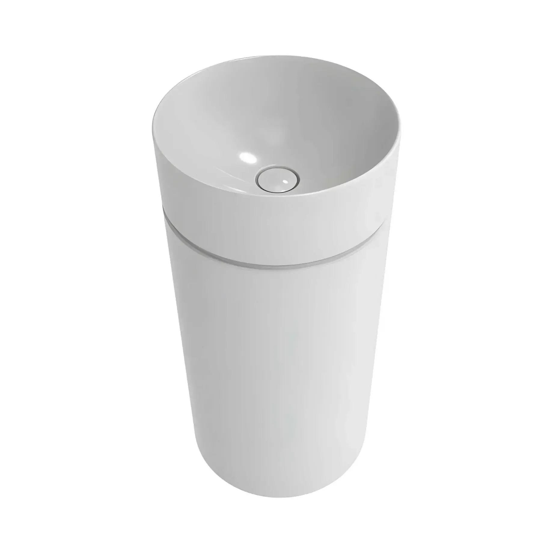 Умивальник MonoTwin Slim Flaminia MTC42P Glossy White 42 х 42 см — вид на білому тлі