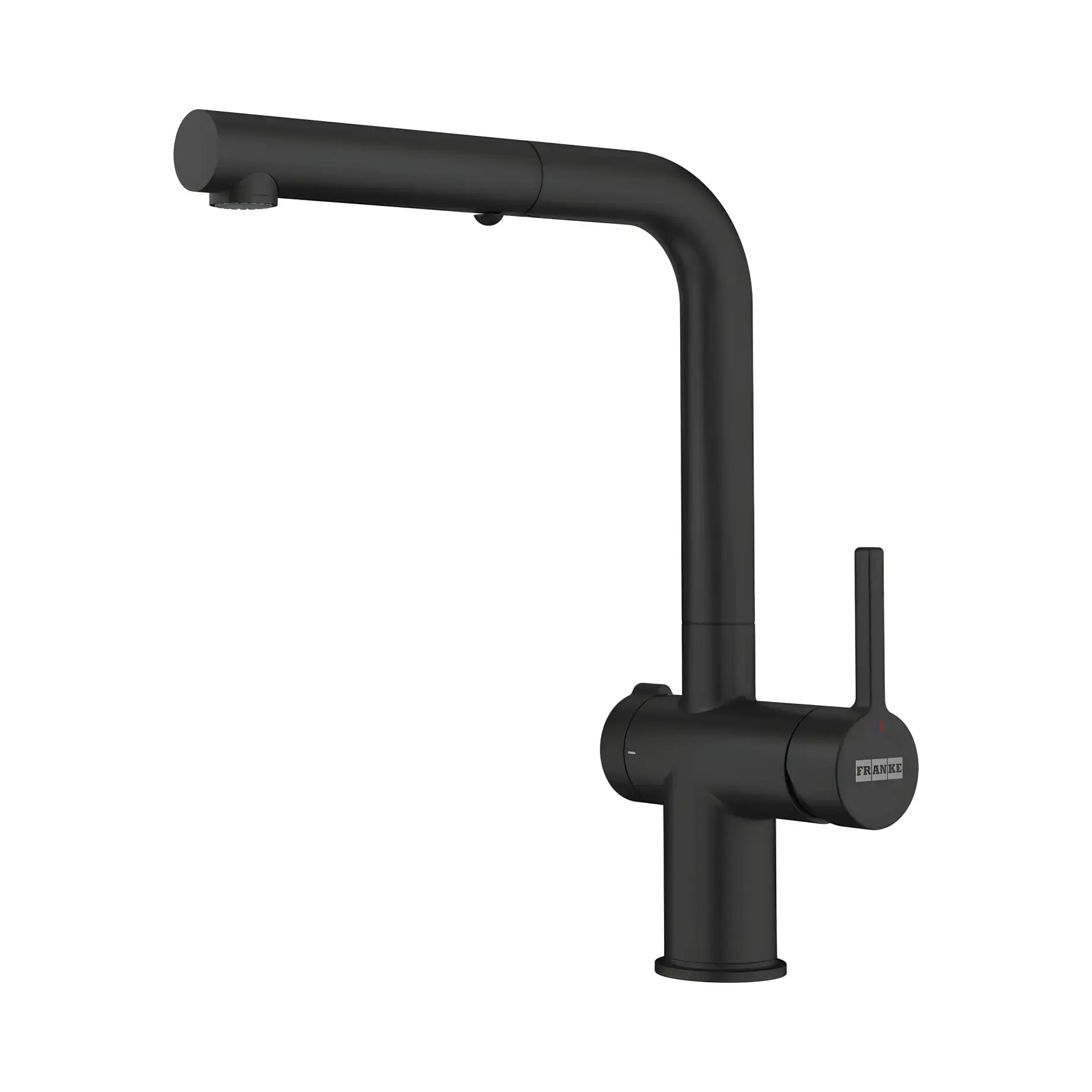 Змішувач для кухні  з витяжним виливом Active Twist Franke 115.0669.769 Black Matt — вид на білому тлі