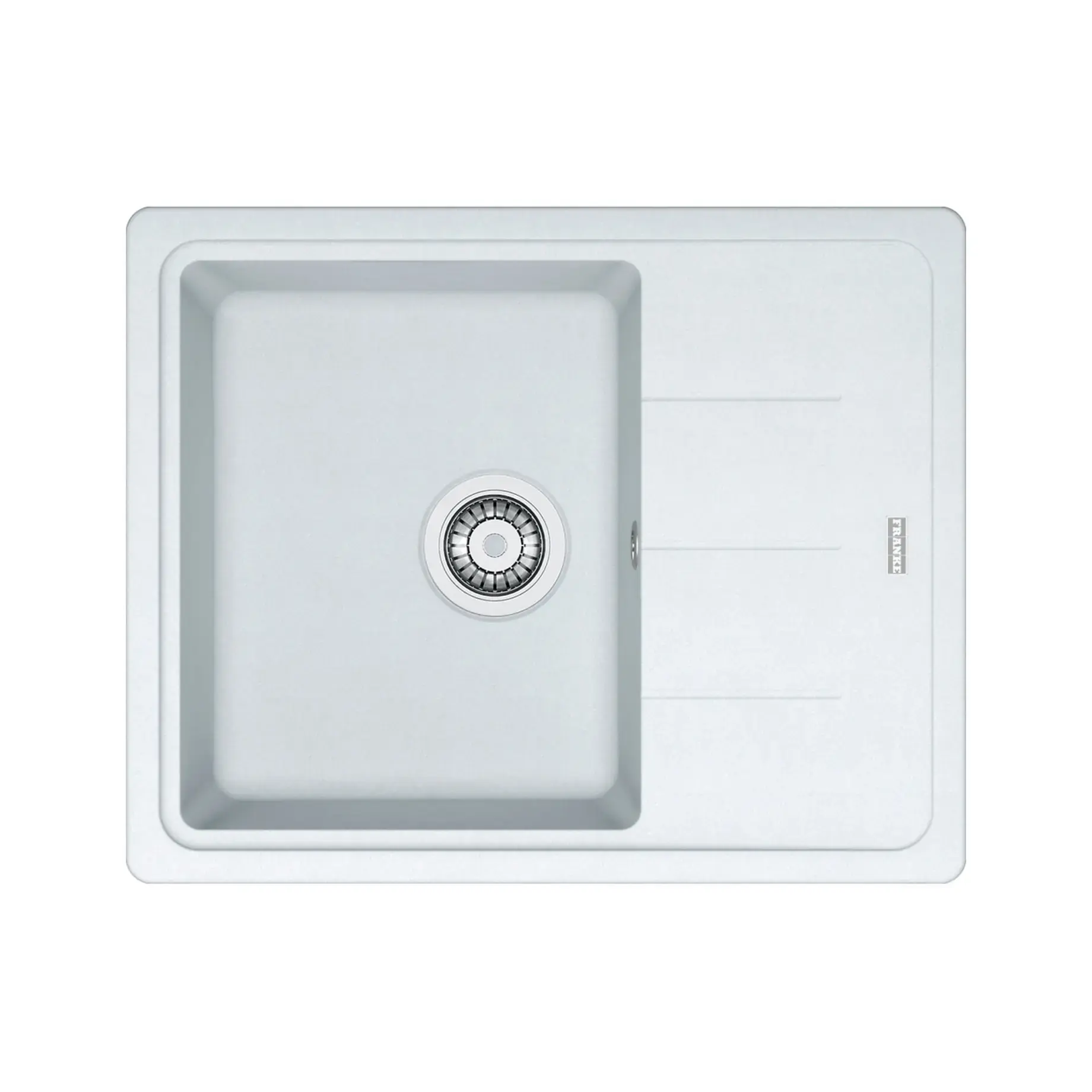 Кухонна мийка  Basis BFG 611-62 Franke 114.0272.599 White 62 х 50 см — вид на білому тлі