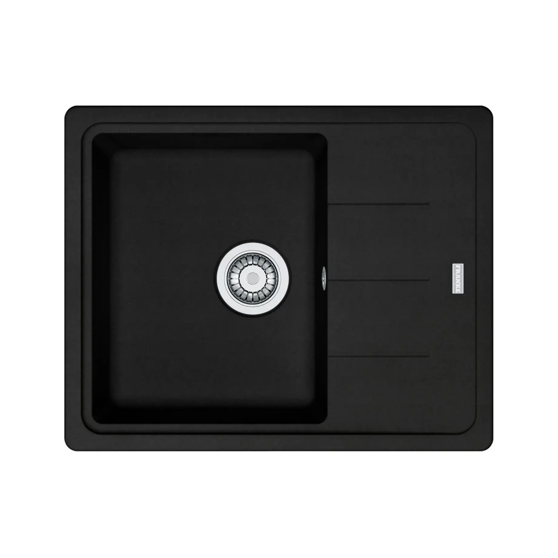 Кухонна мийка Basis BFG 611-62 Franke 114.0667.447 Black Matt 62 х 50 см — вид на білому тлі