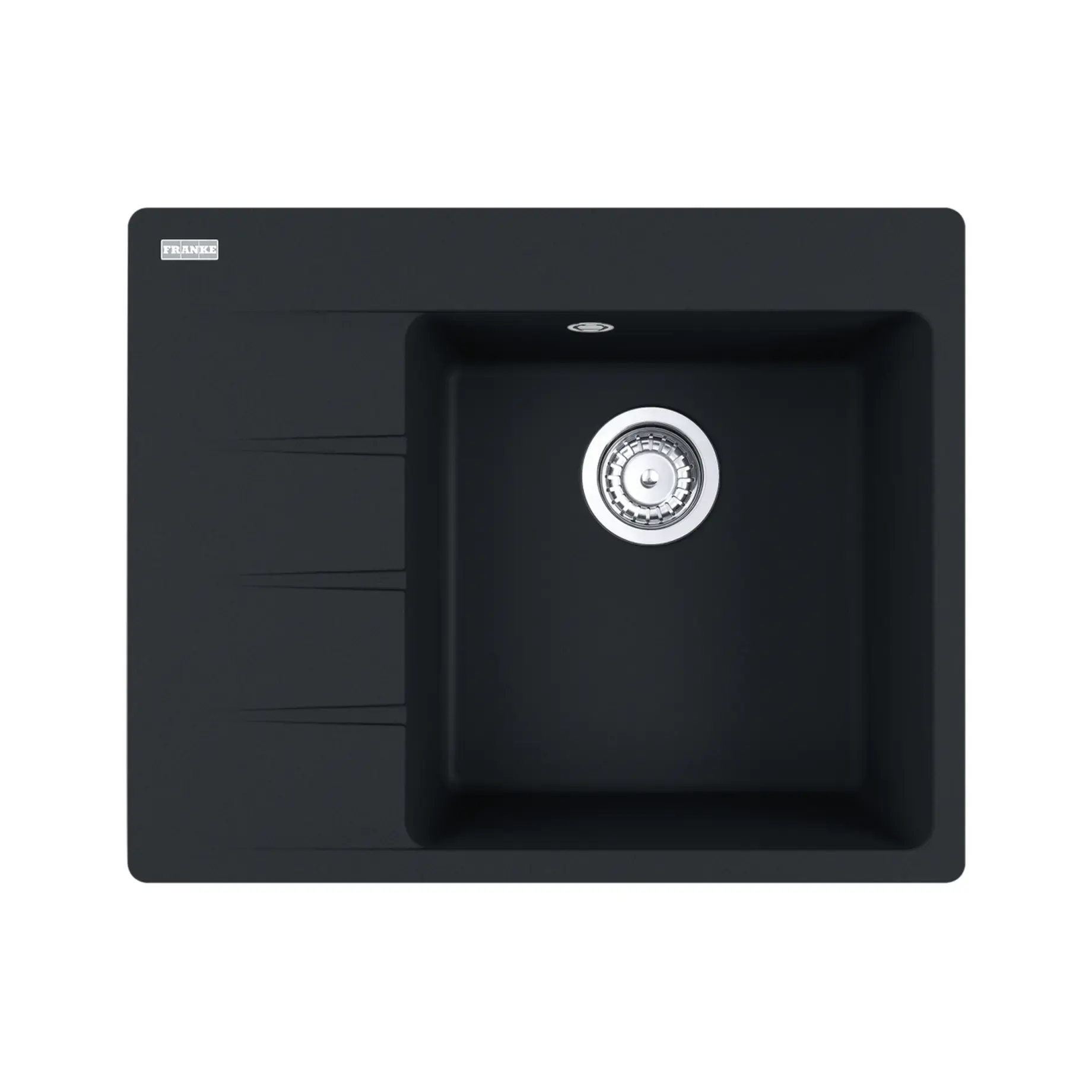 Кухонна мийка  Centro CNG 611-62 TL Franke 114.0630.450 Black Matt 62 х 50 см — вид на білому тлі