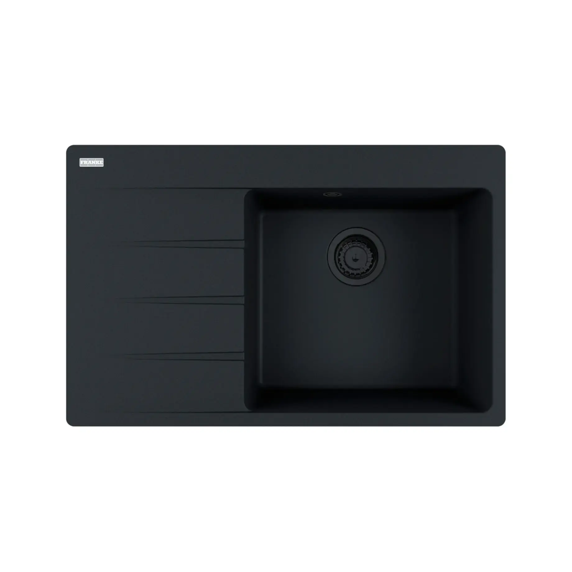 Кухонна мийка Centro CNG 611-78 TL Franke 114.0699.238 Black Matt 78 x 50 см — вид на білому тлі