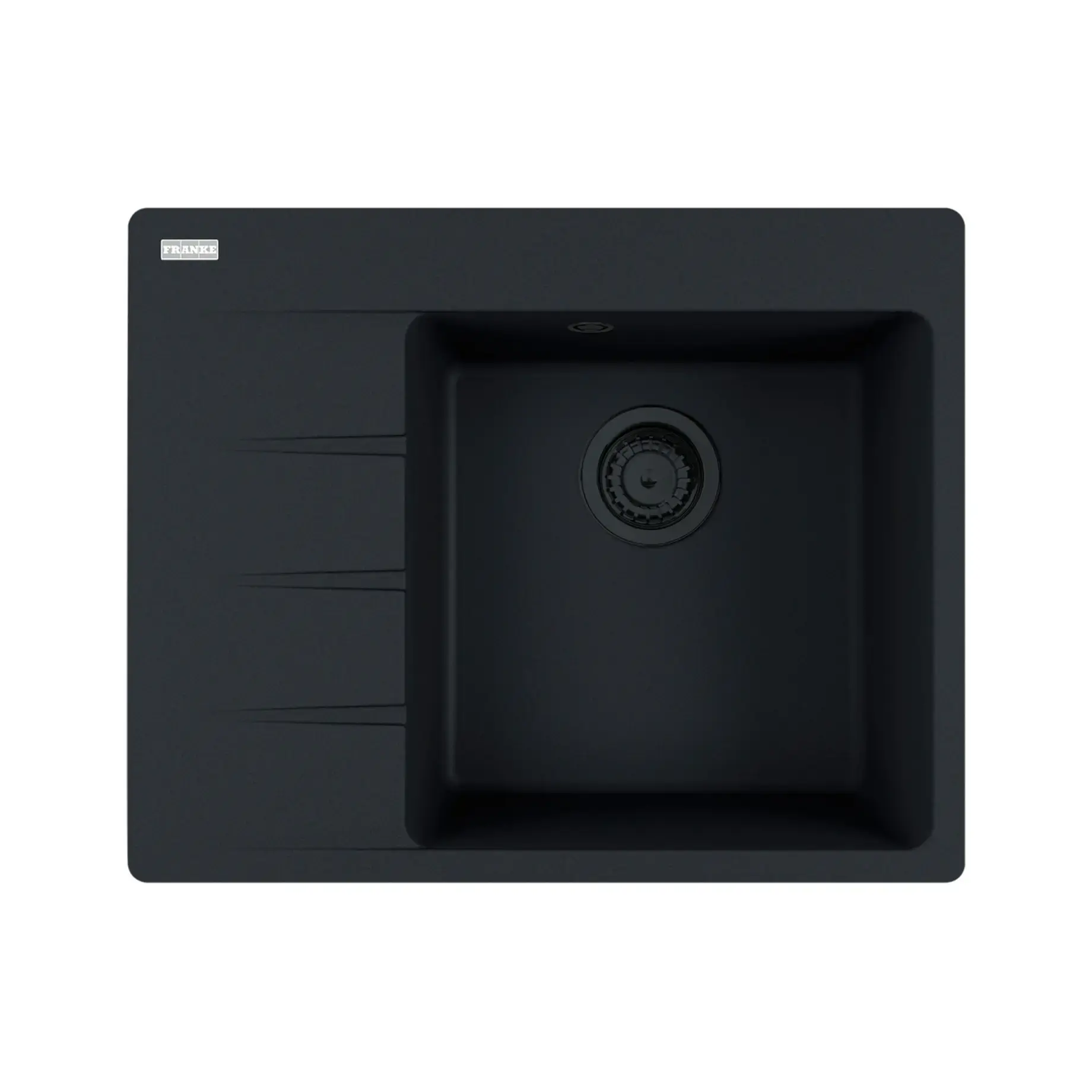 Кухонна мийка Centro CNG 611-62 TL Franke 114.0699.240 Black Matt — вид на білому тлі