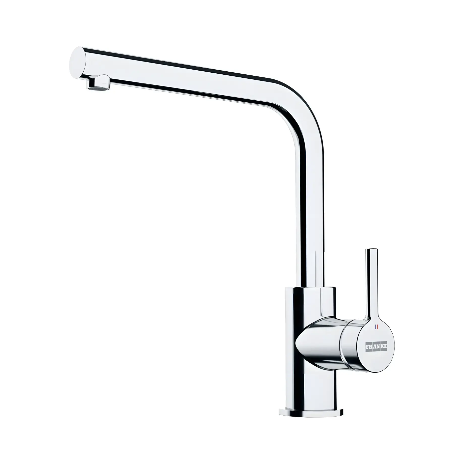 Змішувач для кухні  Lina L Shape Franke 115.0693.230 Chrome — вид на білому тлі