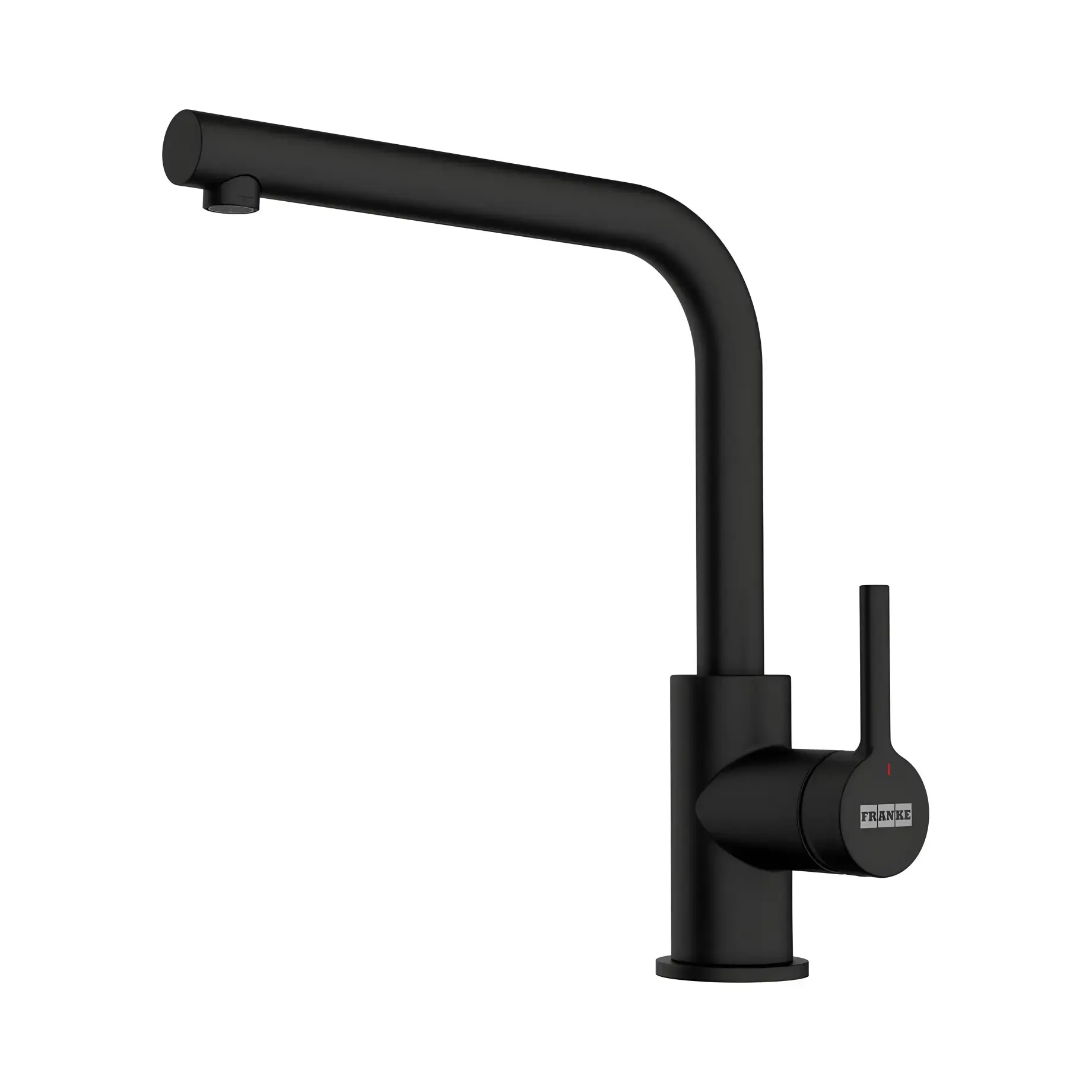 Змішувач для кухні  Lina L Shape Franke 115.0693.393 Black Matt — вид на білому тлі