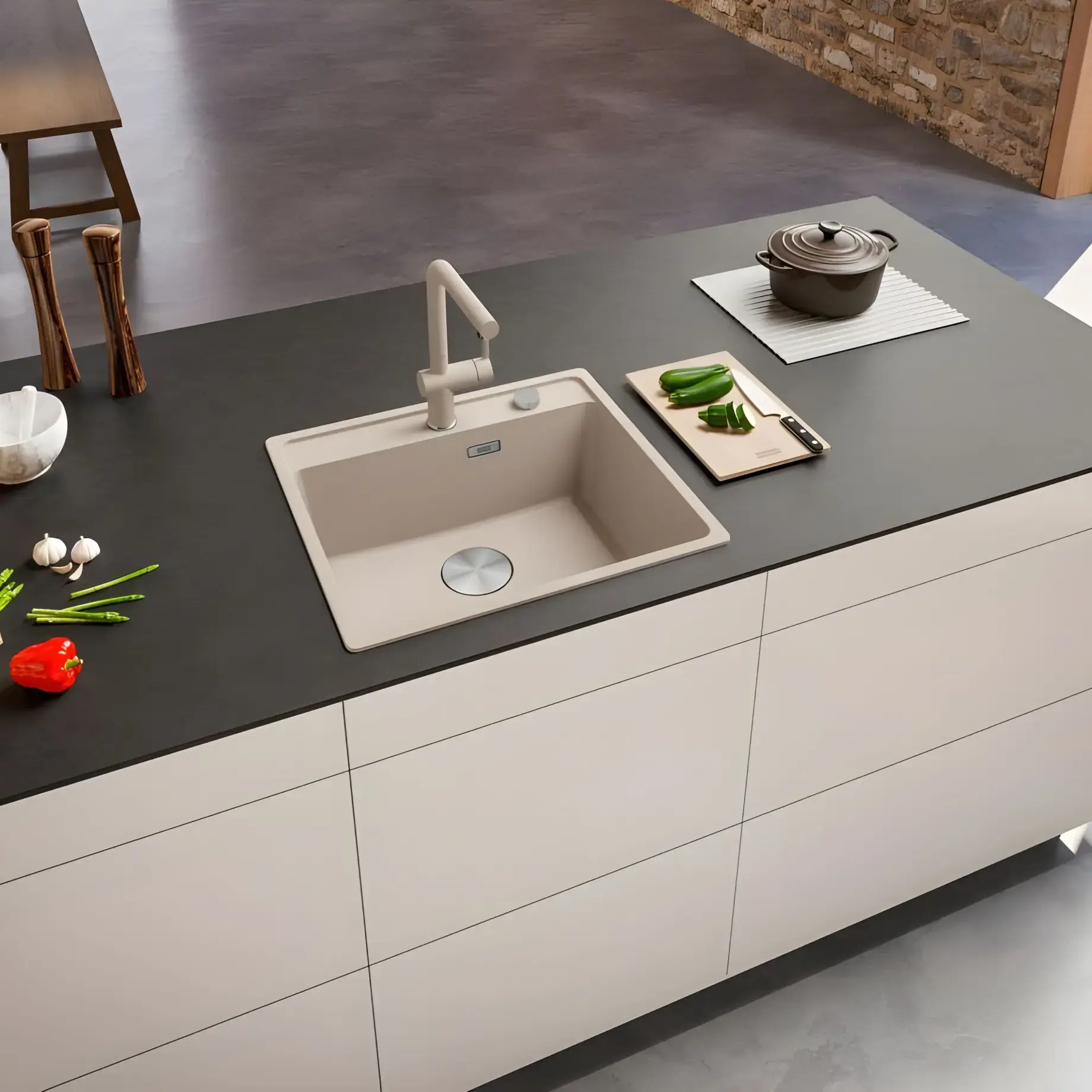 Кухонна мийка Maris MRG 610-52 TL Franke 114.0668.901 Sahara — вид спереду