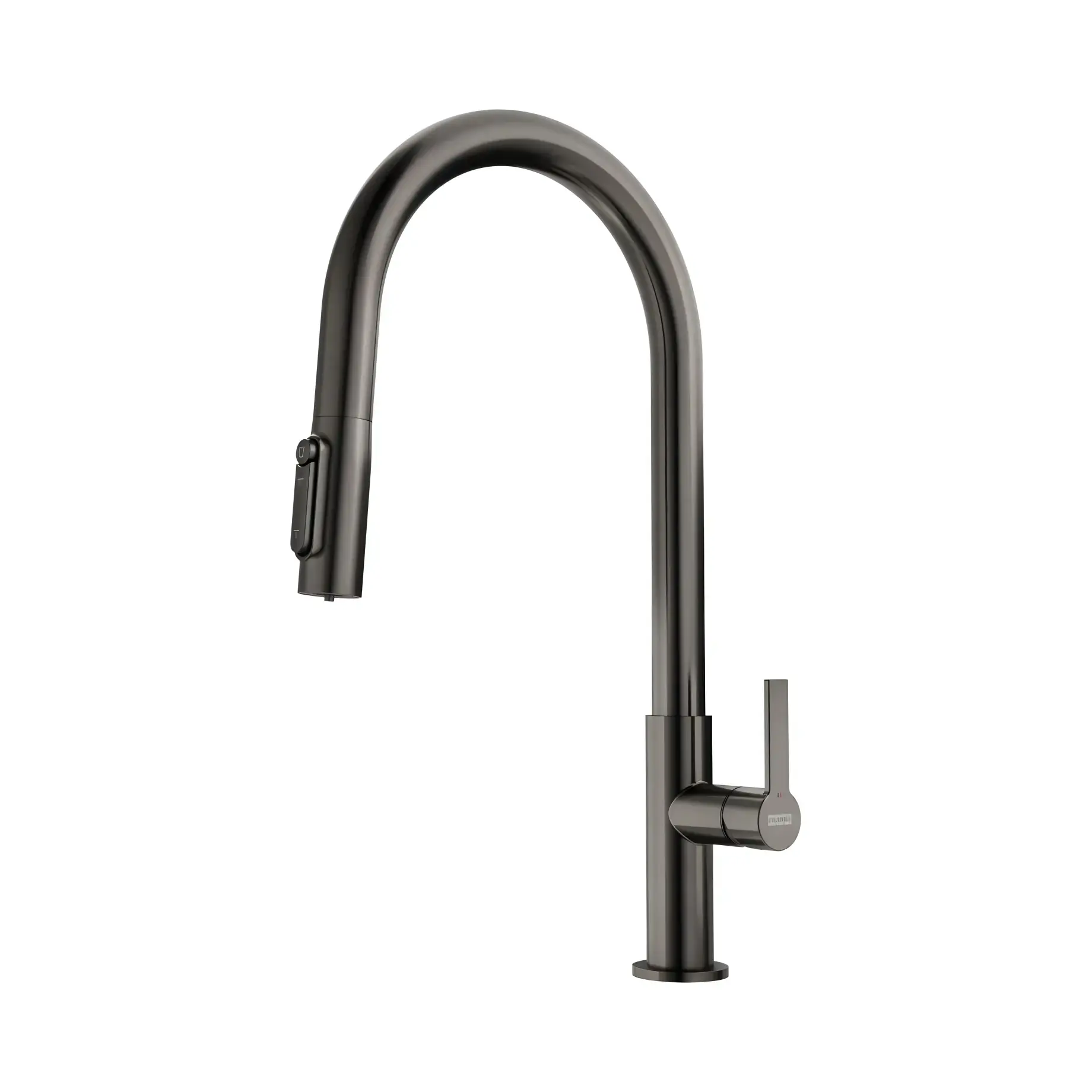 Змішувач для кухні  з висувним виливом Maris Slim J Pull Down Franke 120.0736.603 Anthracite — вид на білому тлі