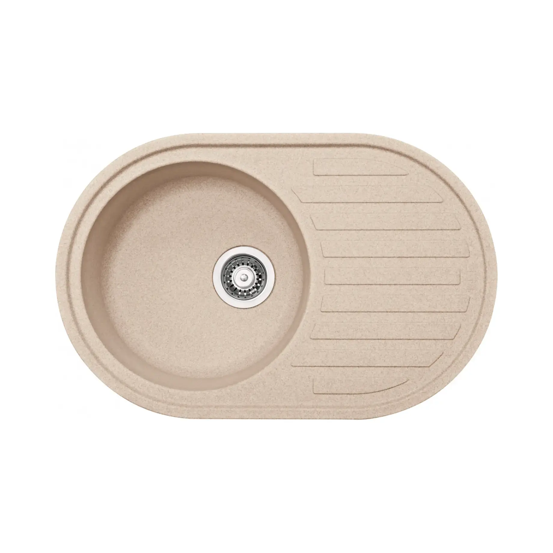 Кухонна мийка Ronda ROG 611 Franke 114.0254.780 Beige 77 x 50 см — вид на білому тлі