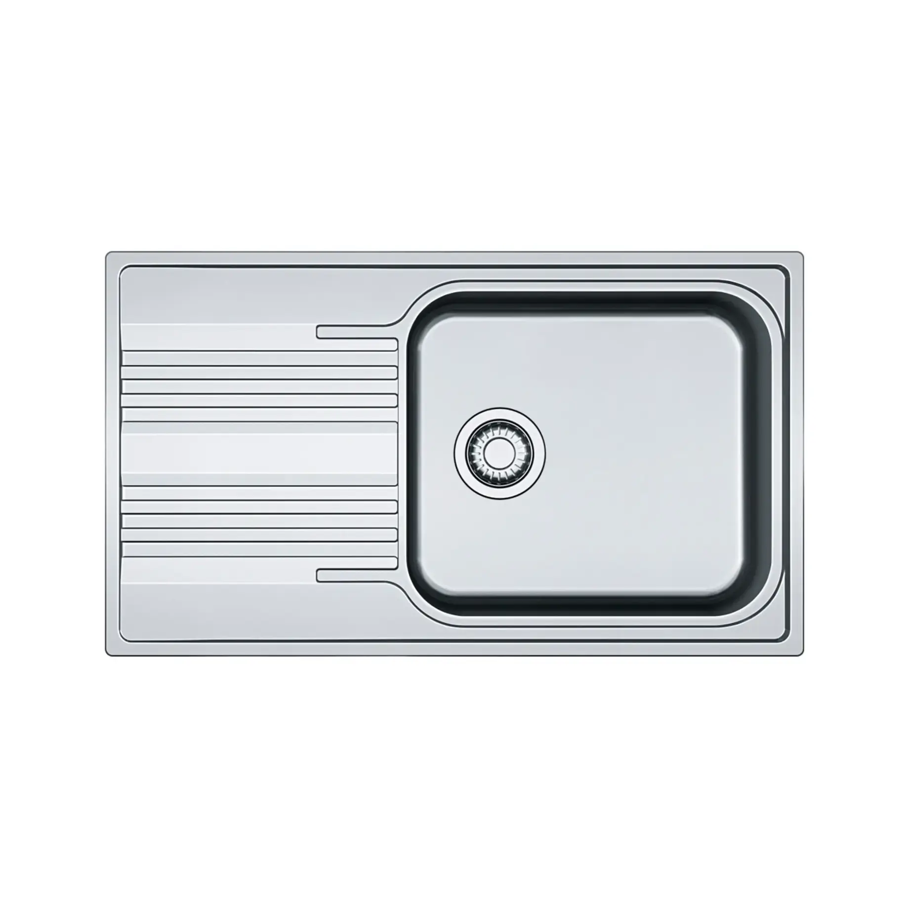 Кухонна мийка Smart SRL 611-86 XL Franke 101.0456.706 Stainless Steel 86 х 50 см — вид на білому тлі