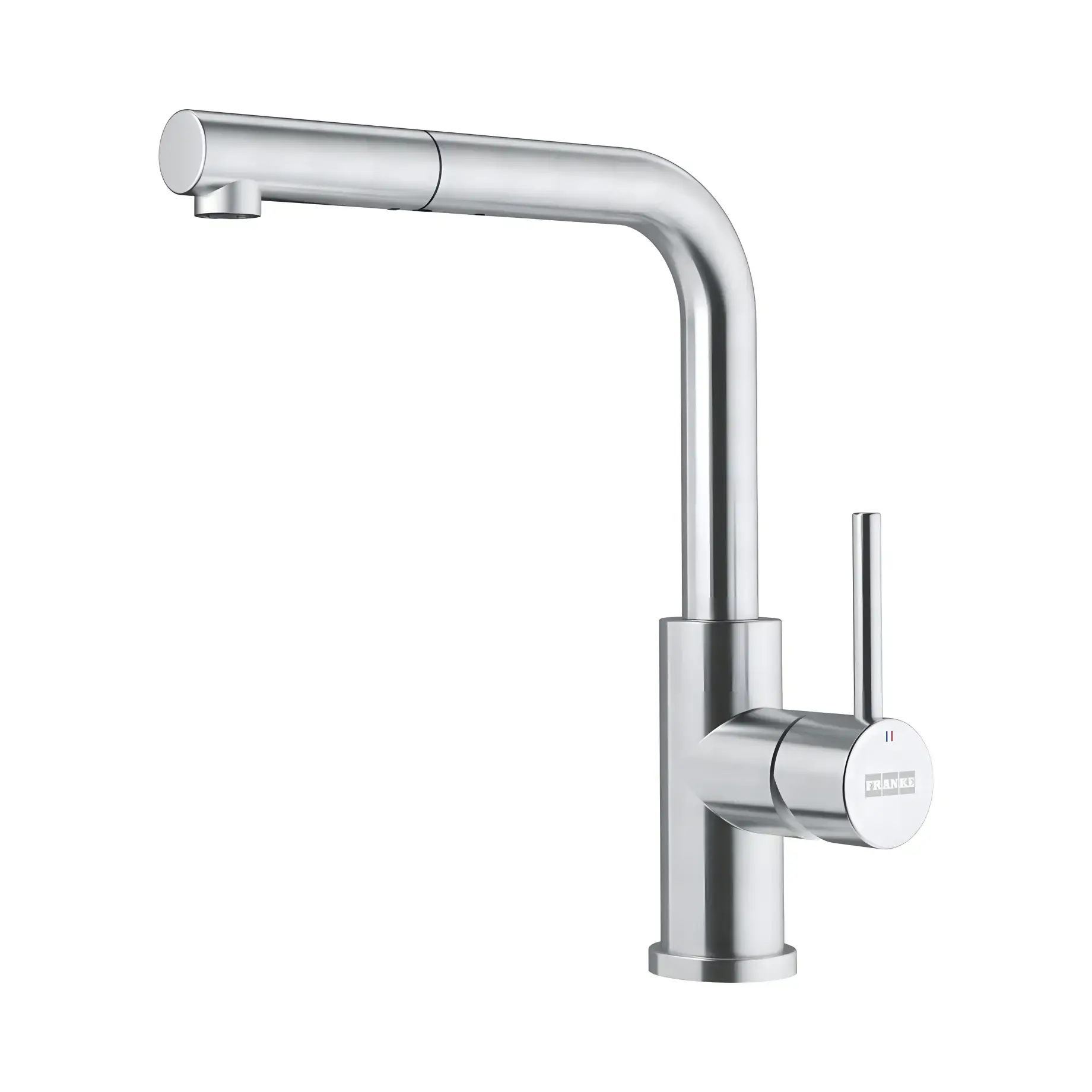 Змішувач для кухні з витяжним виливом Smart Glenda Franke 115.0706.986 Stainless Steel — вид на білому тлі