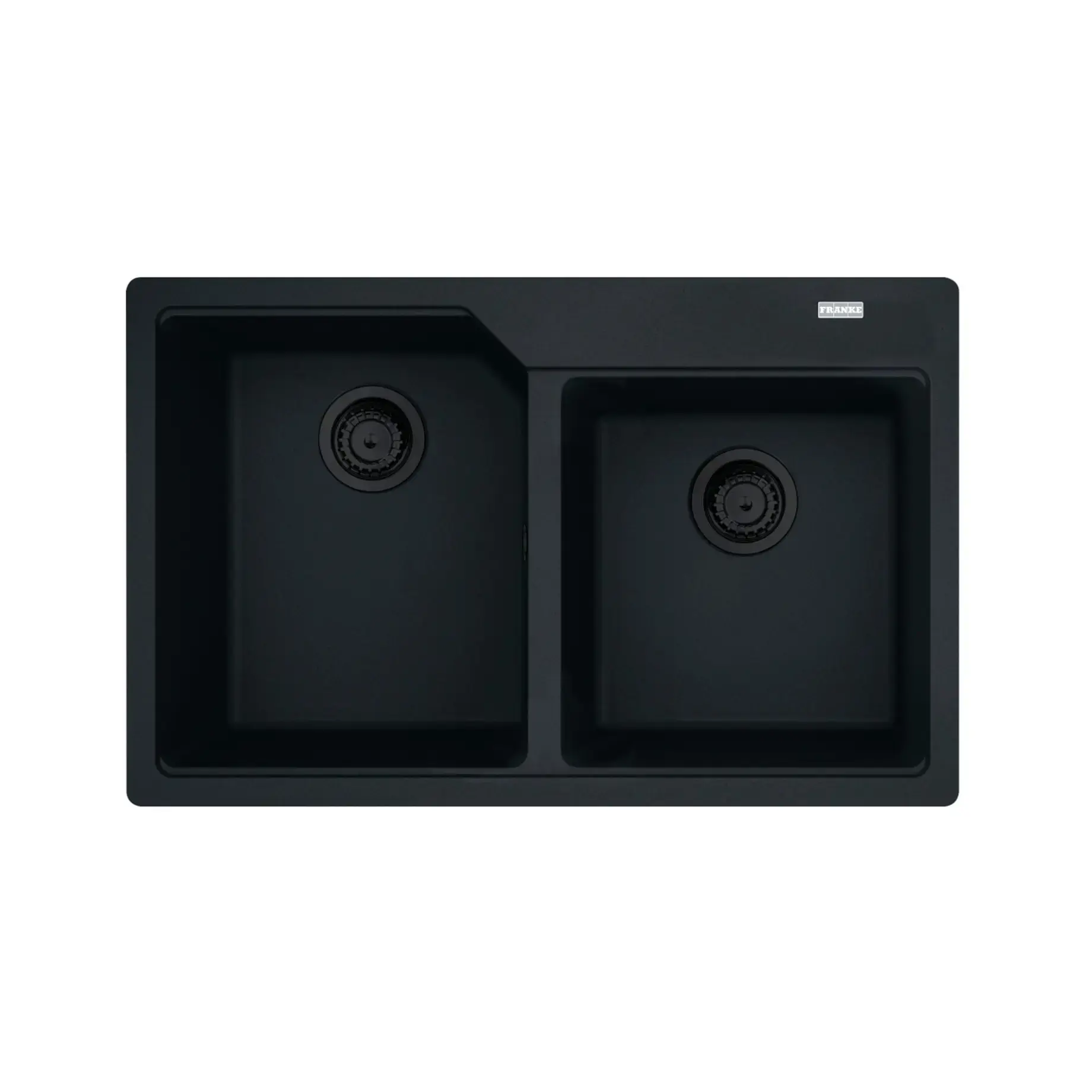 Кухонна мийка Urban UBG 620-78 Franke 114.0699.237 Black Matt 78 x 50 см — вид на білому тлі