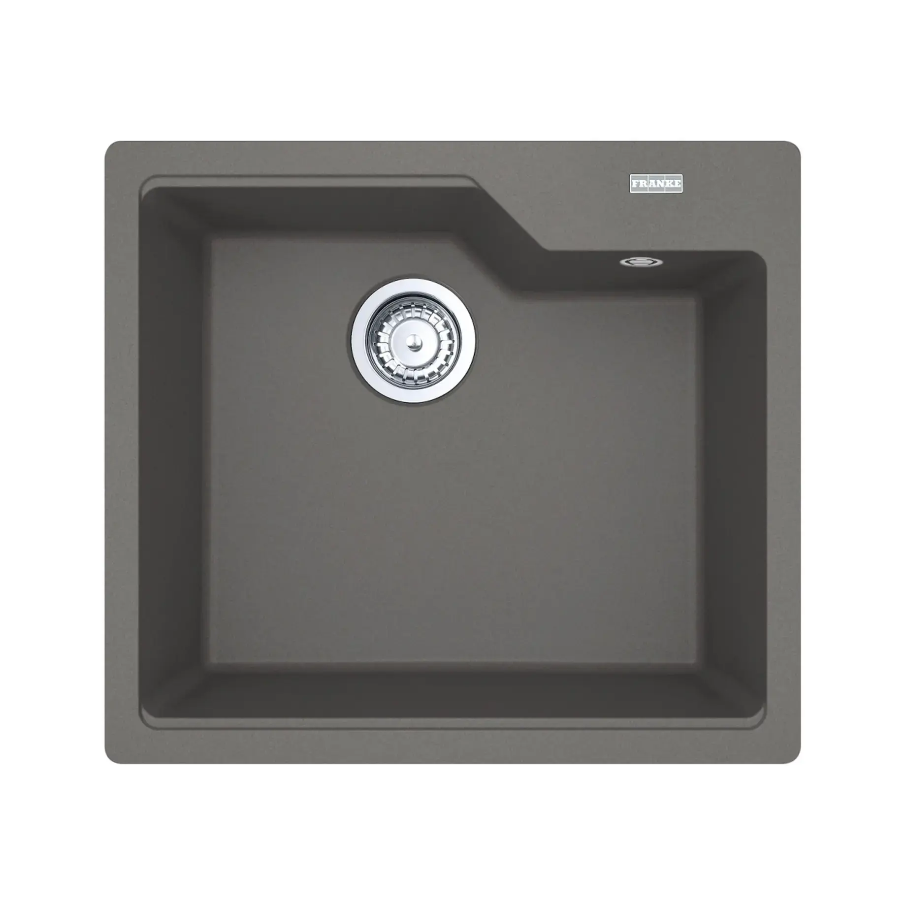 Кухонна мийка Urban UBG 610-56 Franke 114.0701.788 Stone Grey 56 х 50 см — вид на білому тлі