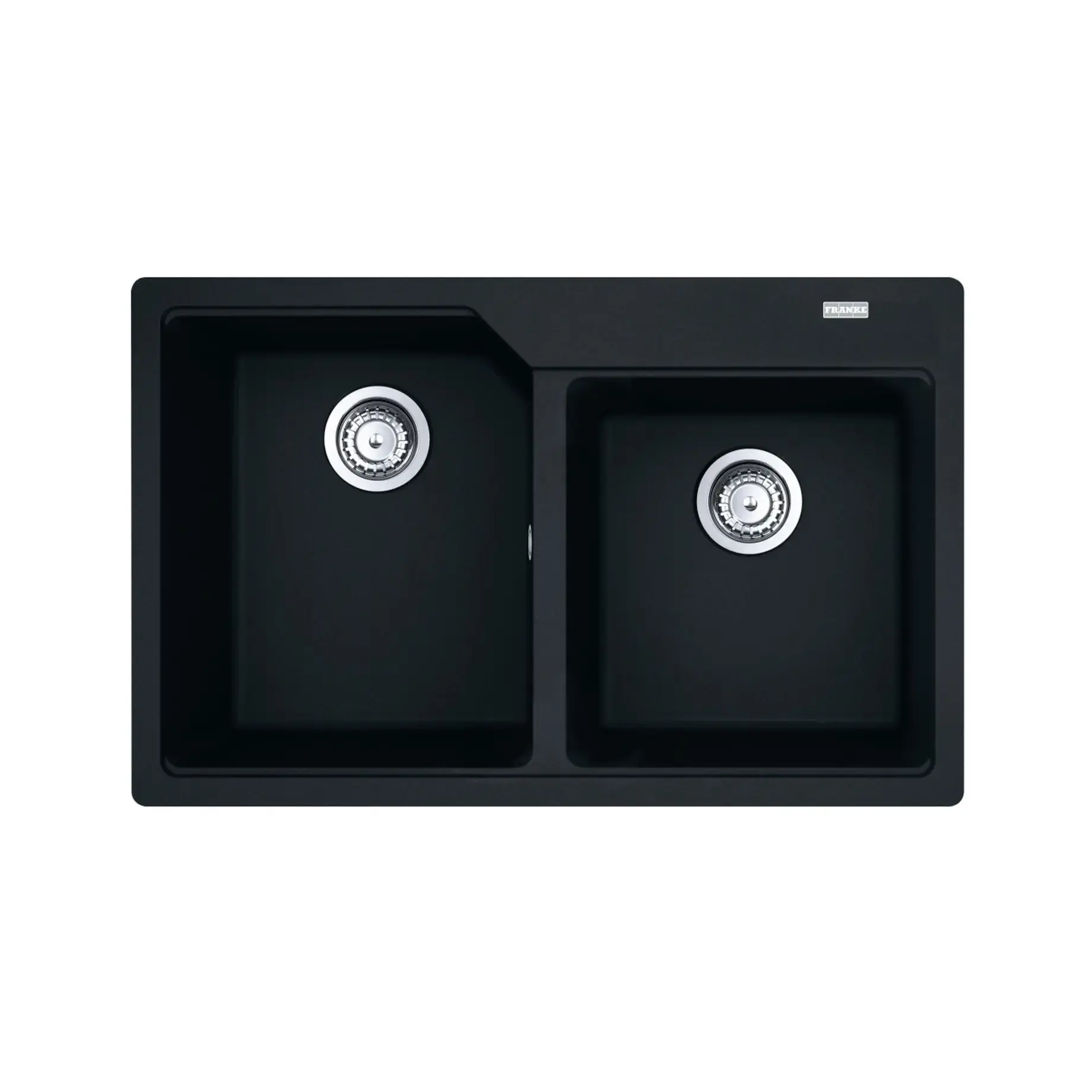 Кухонна мийка Urban UBG 620-78 Franke 114.0701.791 Black Matt 78 x 50 см — вид на білому тлі
