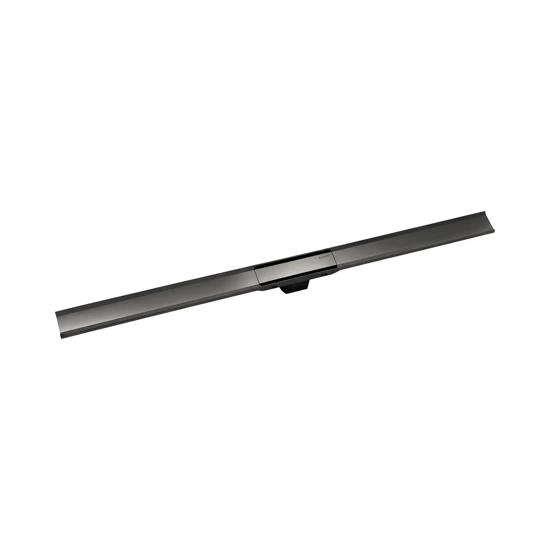 Решітка для душового каналу  CleanLine80 L30-90 см Geberit 154.440.QC.1 Matt Black Chrome 30-90 x 4,4 см — вид на білому тлі