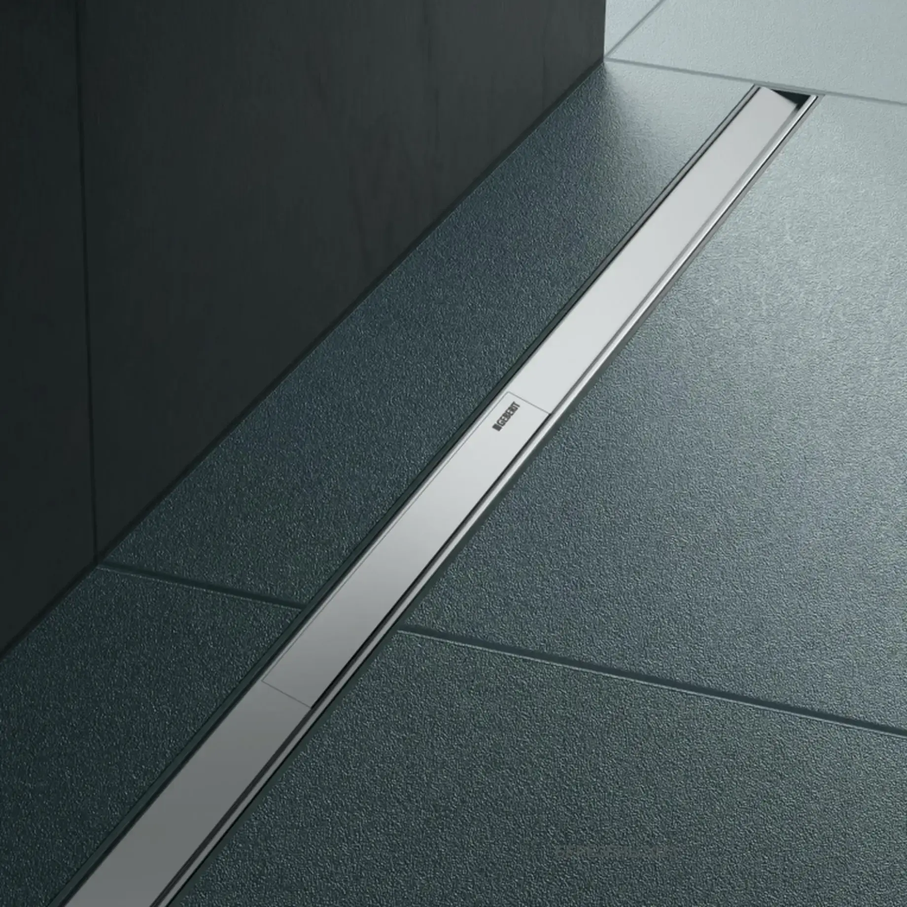 Решітка для душового каналу  CleanLine50 L30-90 см Geberit 154.446.KS.2 Matt Stainless Steel 30-90 x 3,0 см — вид спереду