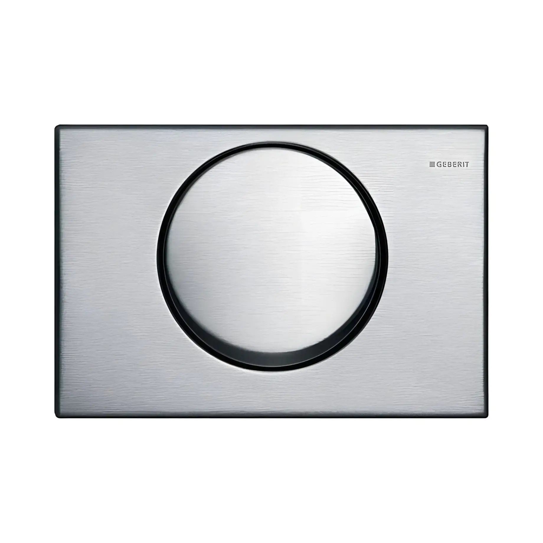 Змивна клавіша Delta10 round Geberit 115.108.00.1 Stainless Steel 24.6 х 16.4 х 3 см — вид на білому тлі