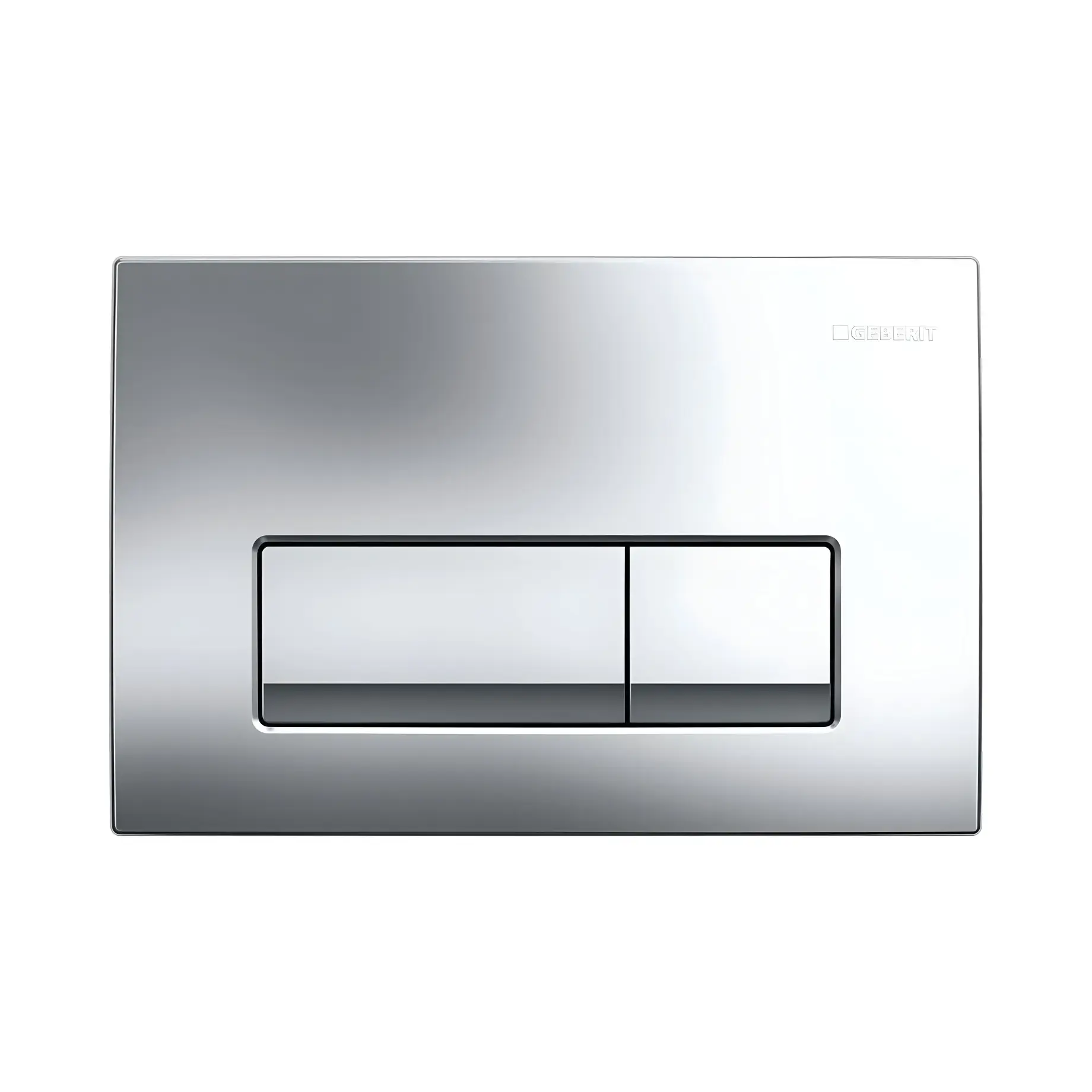 Змивна клавіша Delta50 square Geberit 115.119.21.1 Chrome 24.6 х 16.4 х 2.3 см — вид на білому тлі