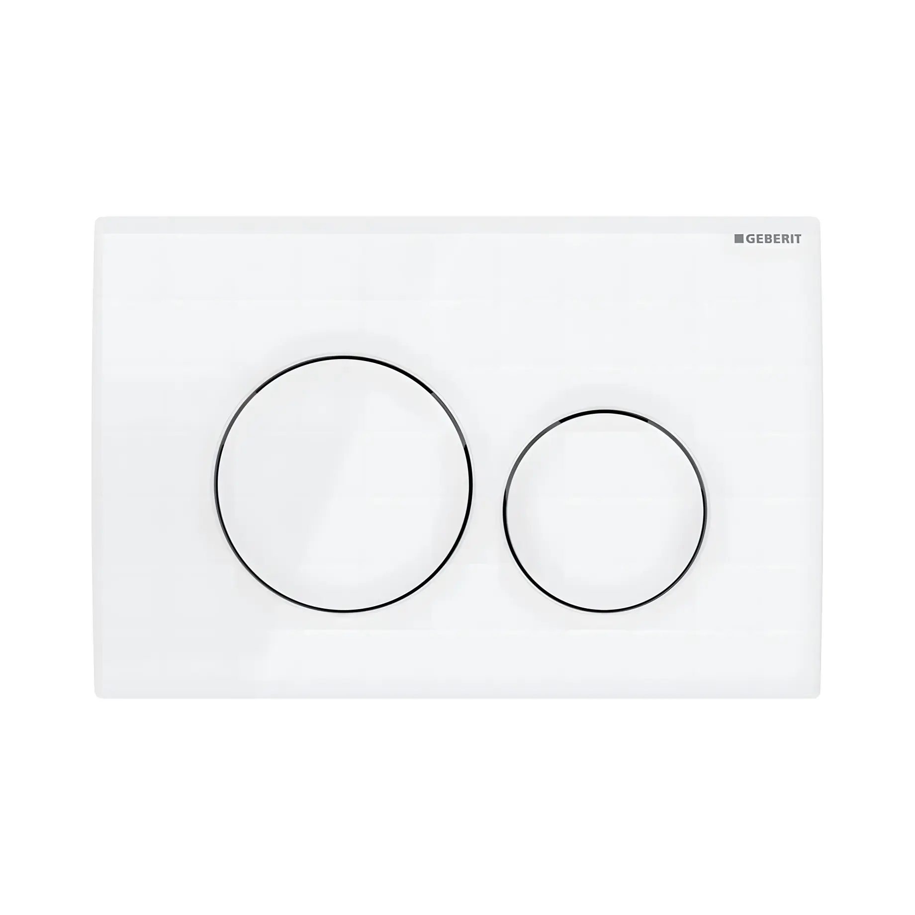 Змивна клавіша Delta20 round Geberit 115.127.11.1 White 24.6 х 16.4 х 2.3 см — вид на білому тлі