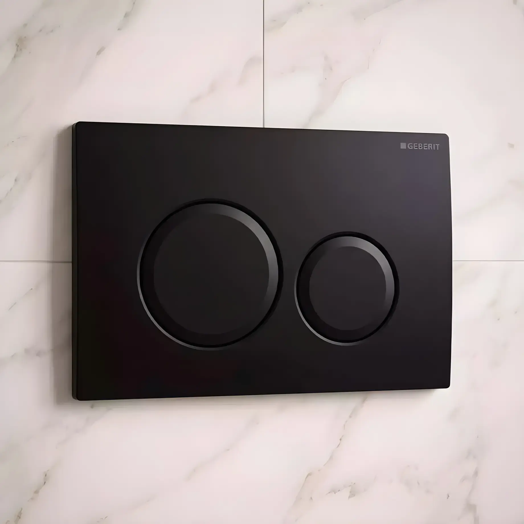 Змивна клавіша Delta20 round Geberit 115.127.14.1 Matt Black — вид спереду