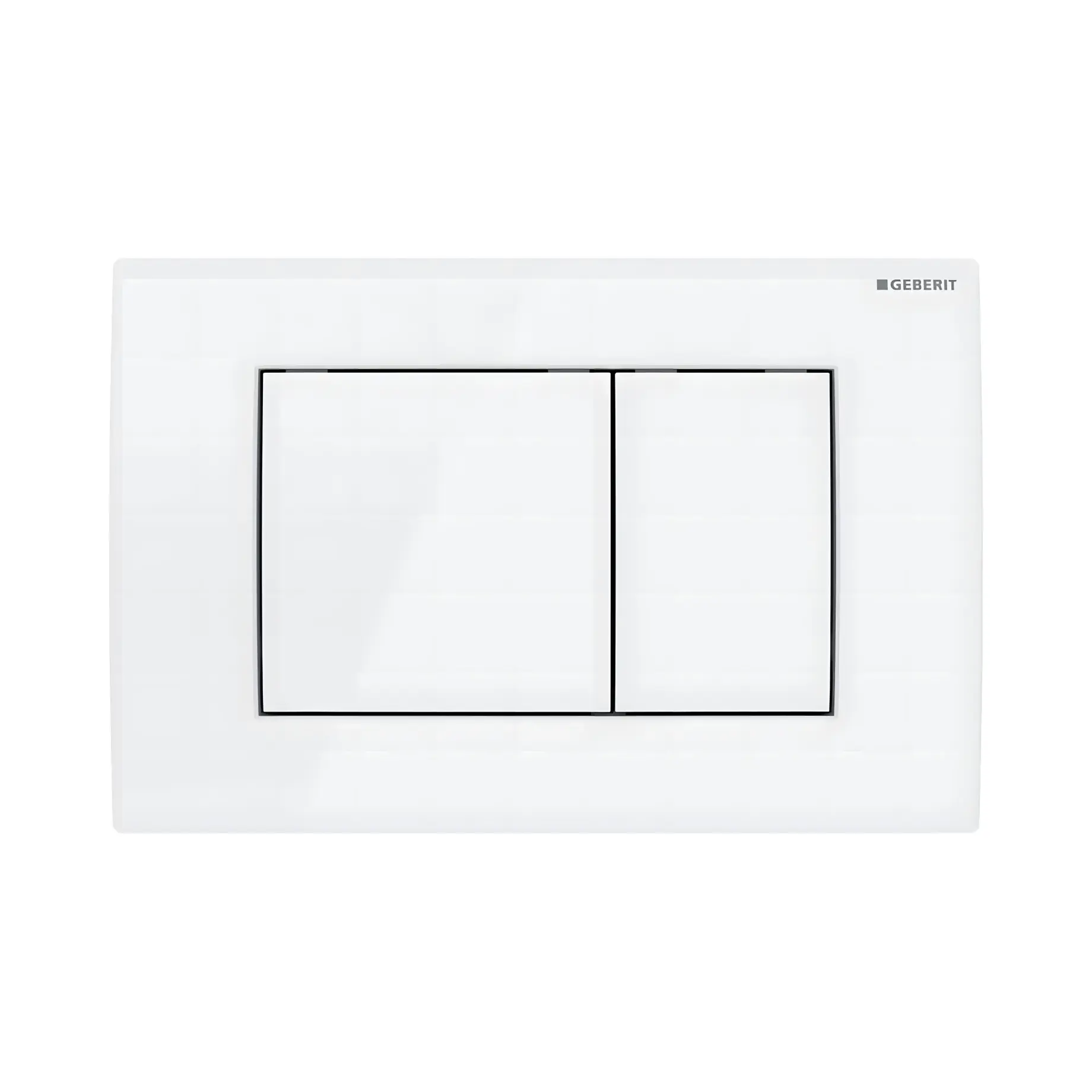Змивна клавіша Delta20 square Geberit 115.137.11.1 White 24.6 х 16.4 х 2.3 см — вид на білому тлі