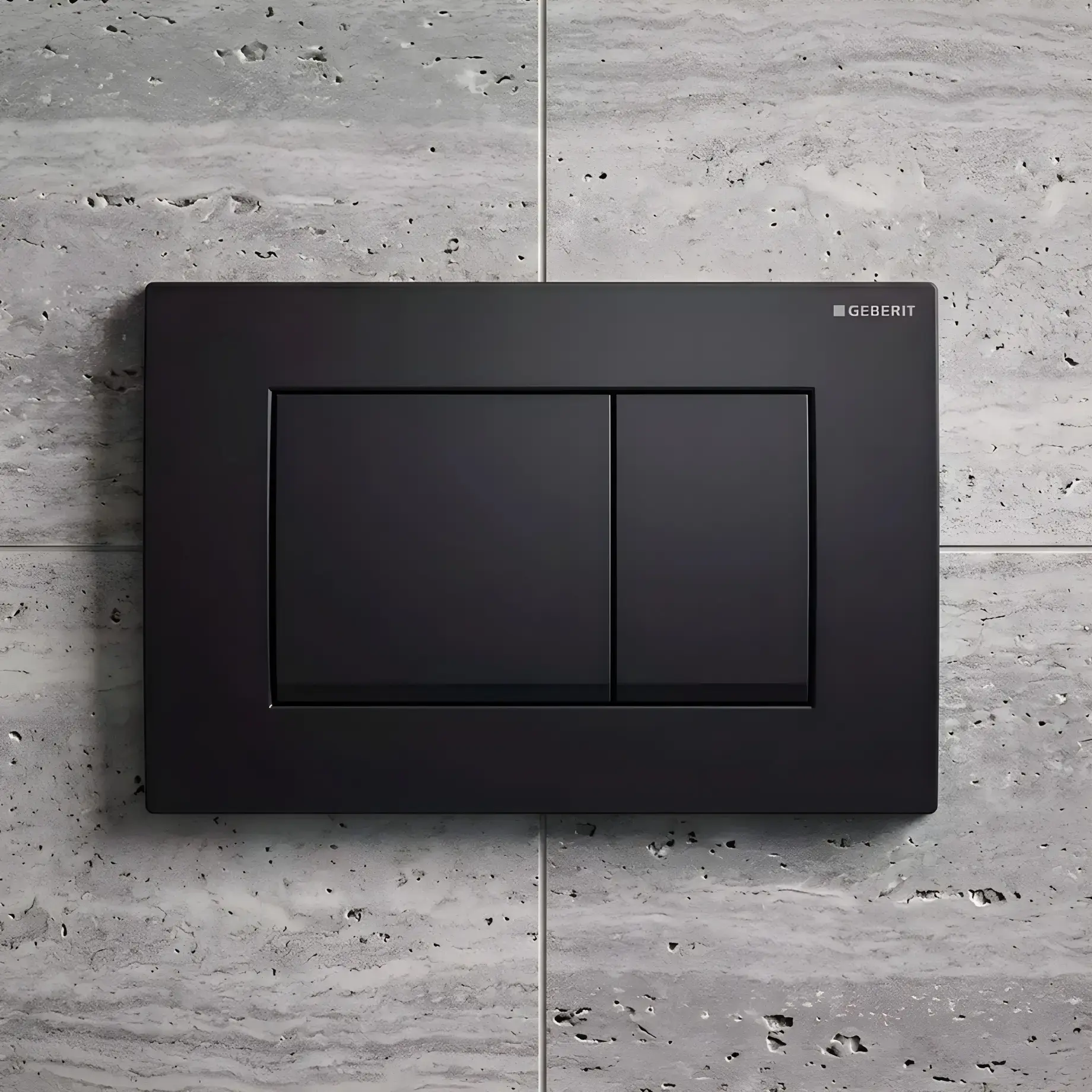 Змивна клавіша Delta20 square Geberit 115.137.14.1 Matt Black — вид спереду