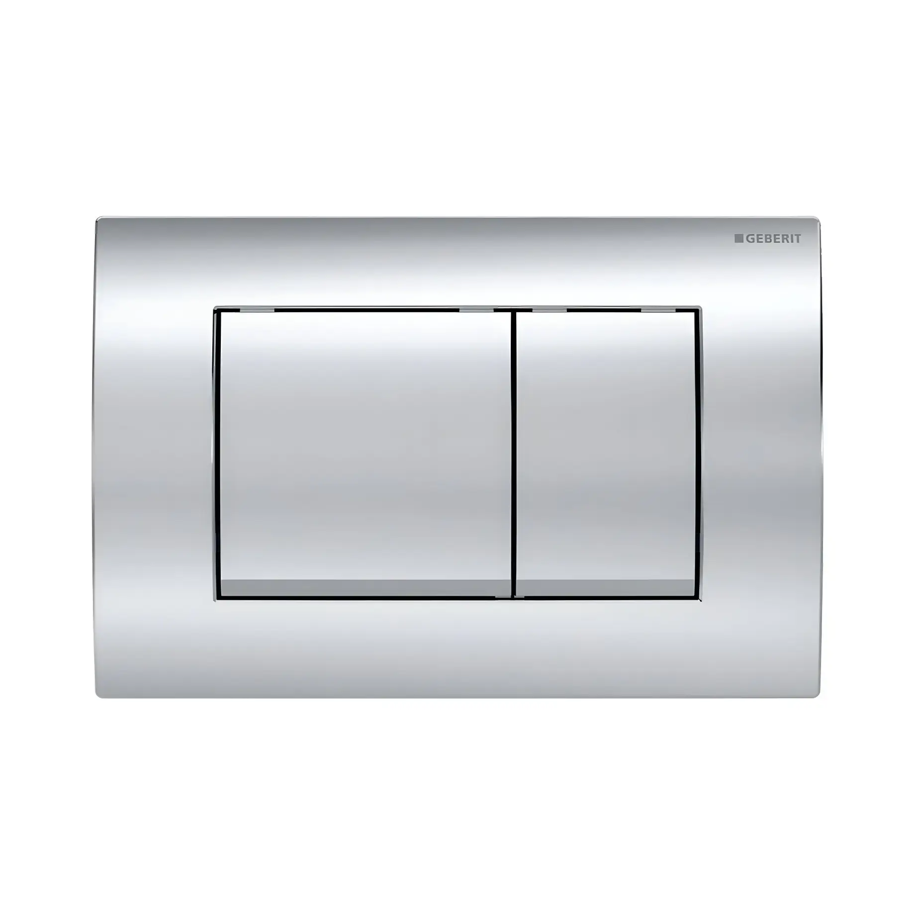 Змивна клавіша Delta20 square Geberit 115.137.21.1 Chrome 24.6 х 16.4 х 2.3 см — вид на білому тлі