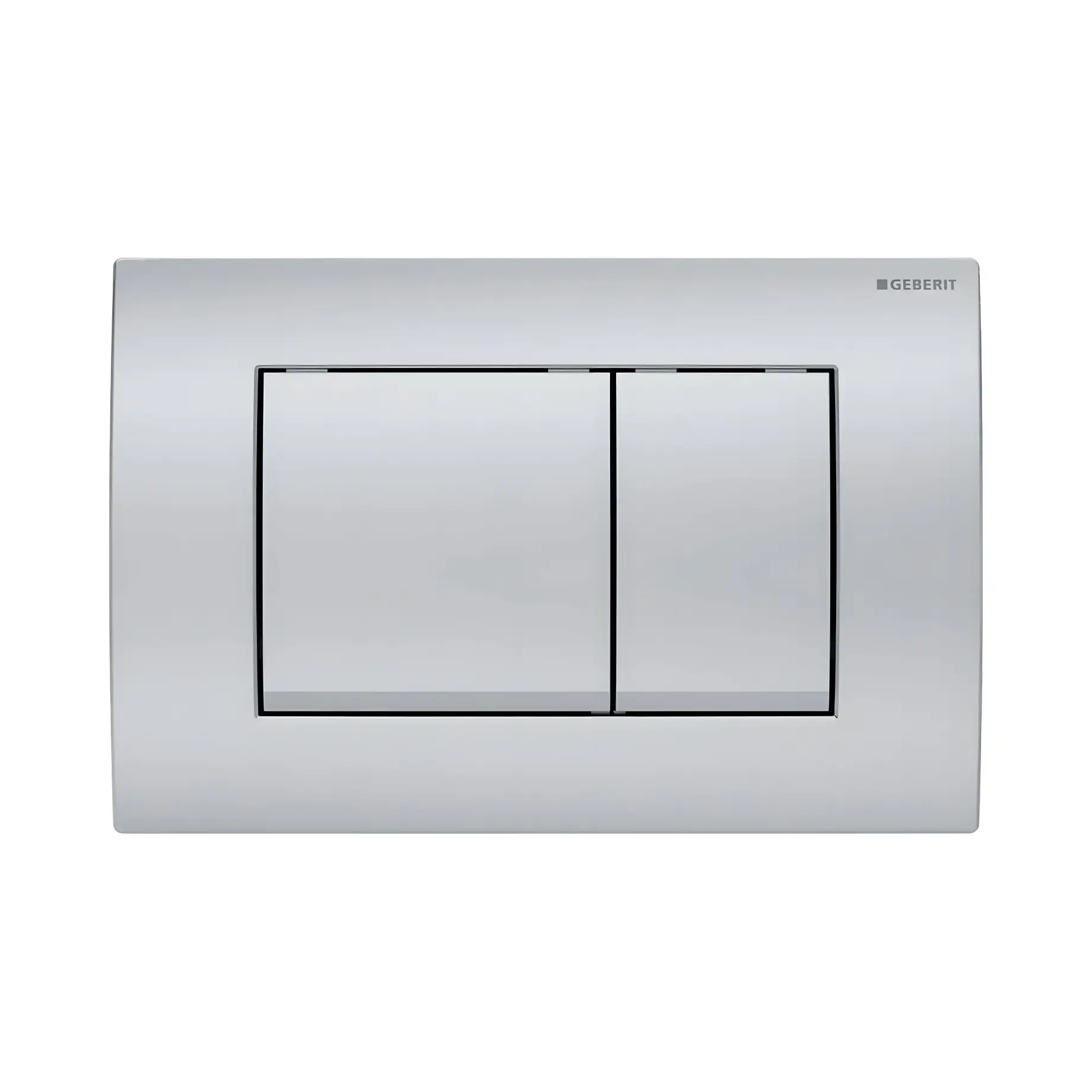 Змивна клавіша Delta20 square Geberit 115.137.46.1 Chrome 24.6 х 16.4 х 2.3 см — вид на білому тлі