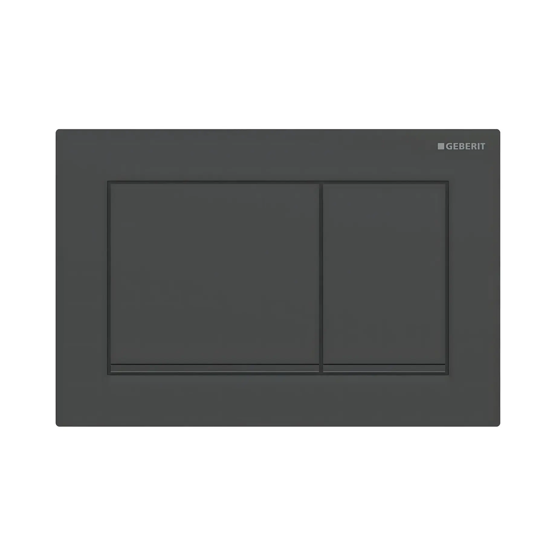 Змивна клавіша Omega20 square Geberit 115.080.16.1 Black 21.2 х 14.2 х 1 см — вид на білому тлі