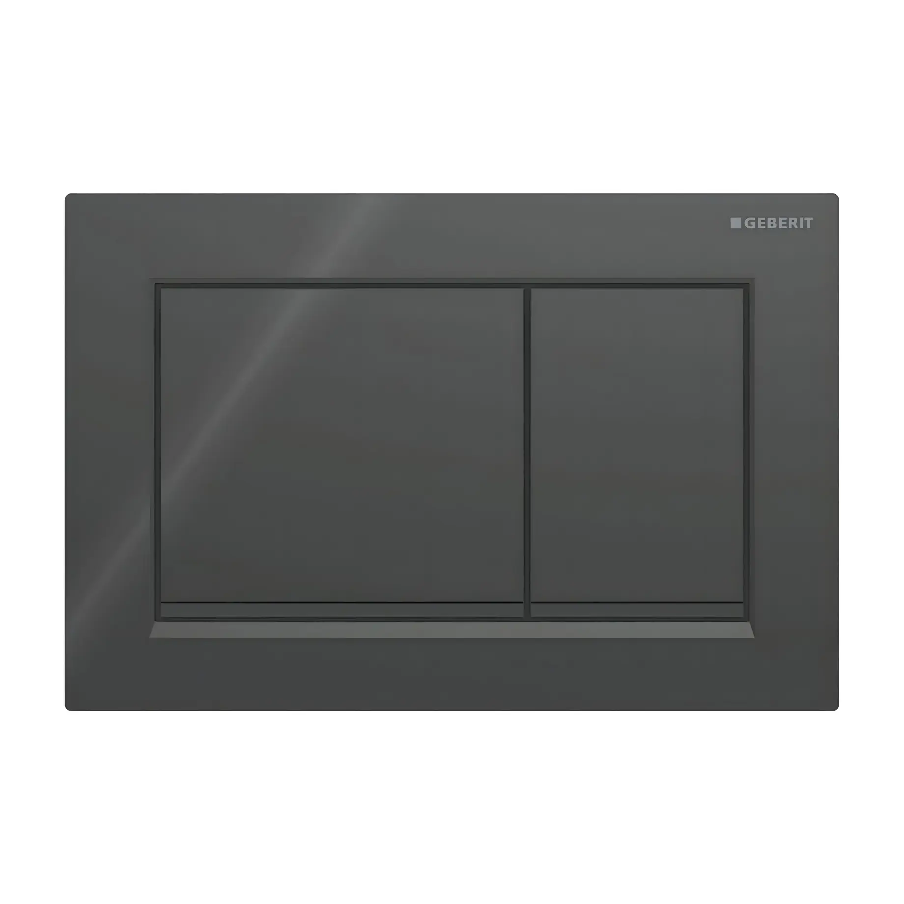 Змивна клавіша Omega20 square Geberit 115.080.DW.1 Black 21.2 х 14.2 х 1 см — вид на білому тлі