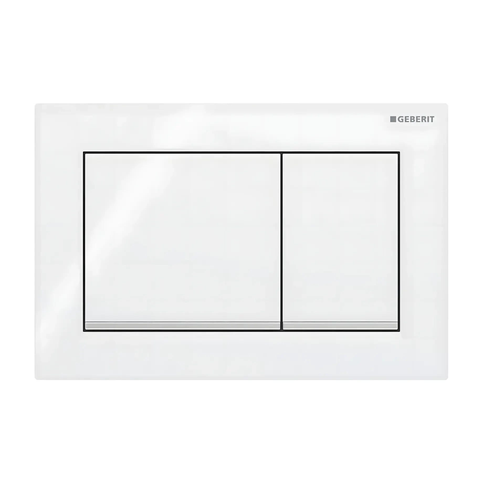 Змивна клавіша Omega20 square Geberit 115.080.KJ.1 White 21.2 х 14.2 х 1 см — вид на білому тлі
