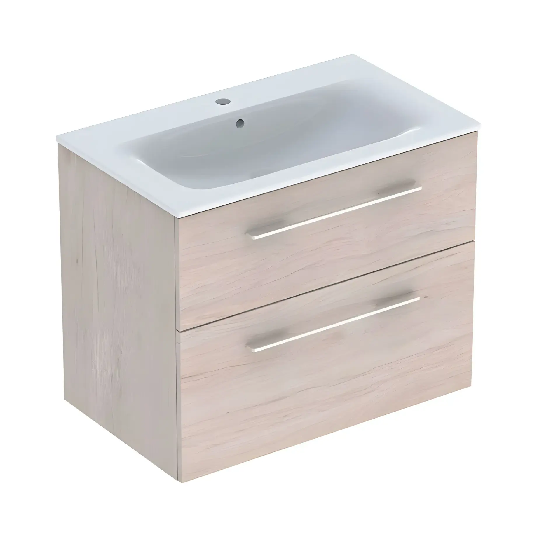Тумба з умивальником Selnova Square Geberit 501.243.00.1 Світлий горіх — вид на білому тлі