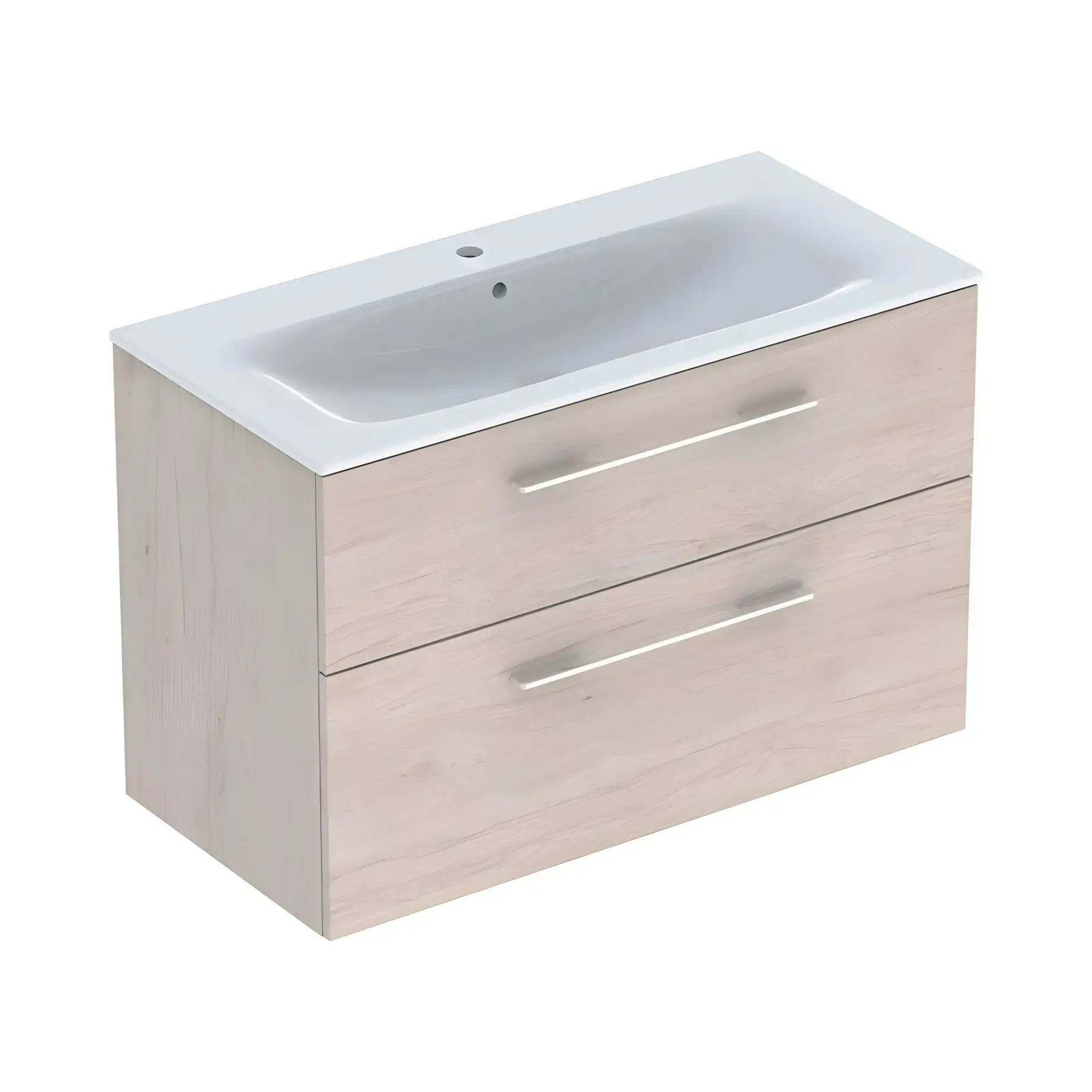Тумба з умивальником Selnova Square Geberit 501.247.00.1 Світлий горіх — вид на білому тлі