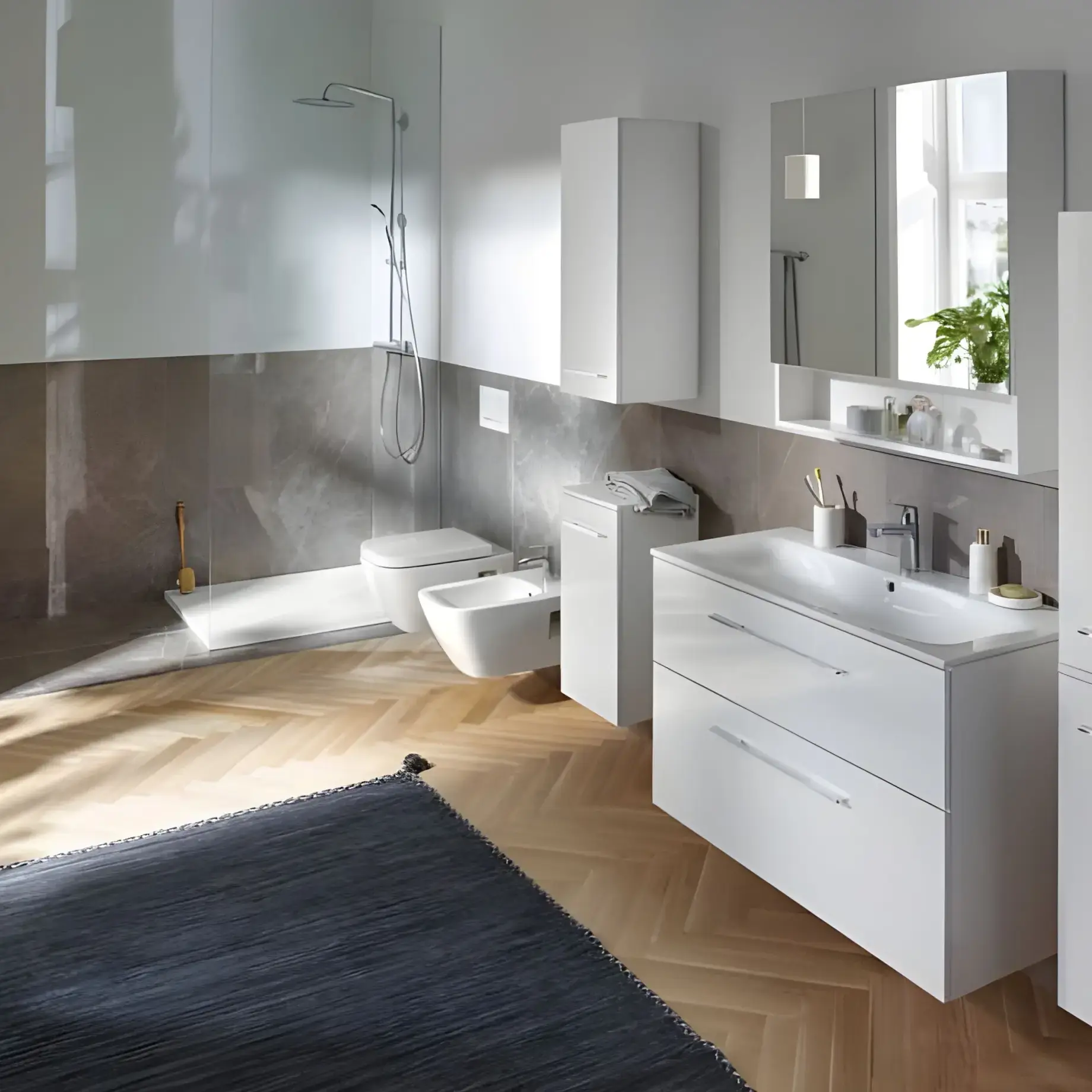 Дзеркальна шафа Selnova Square Geberit 501.264.00.1 Білий — вид спереду