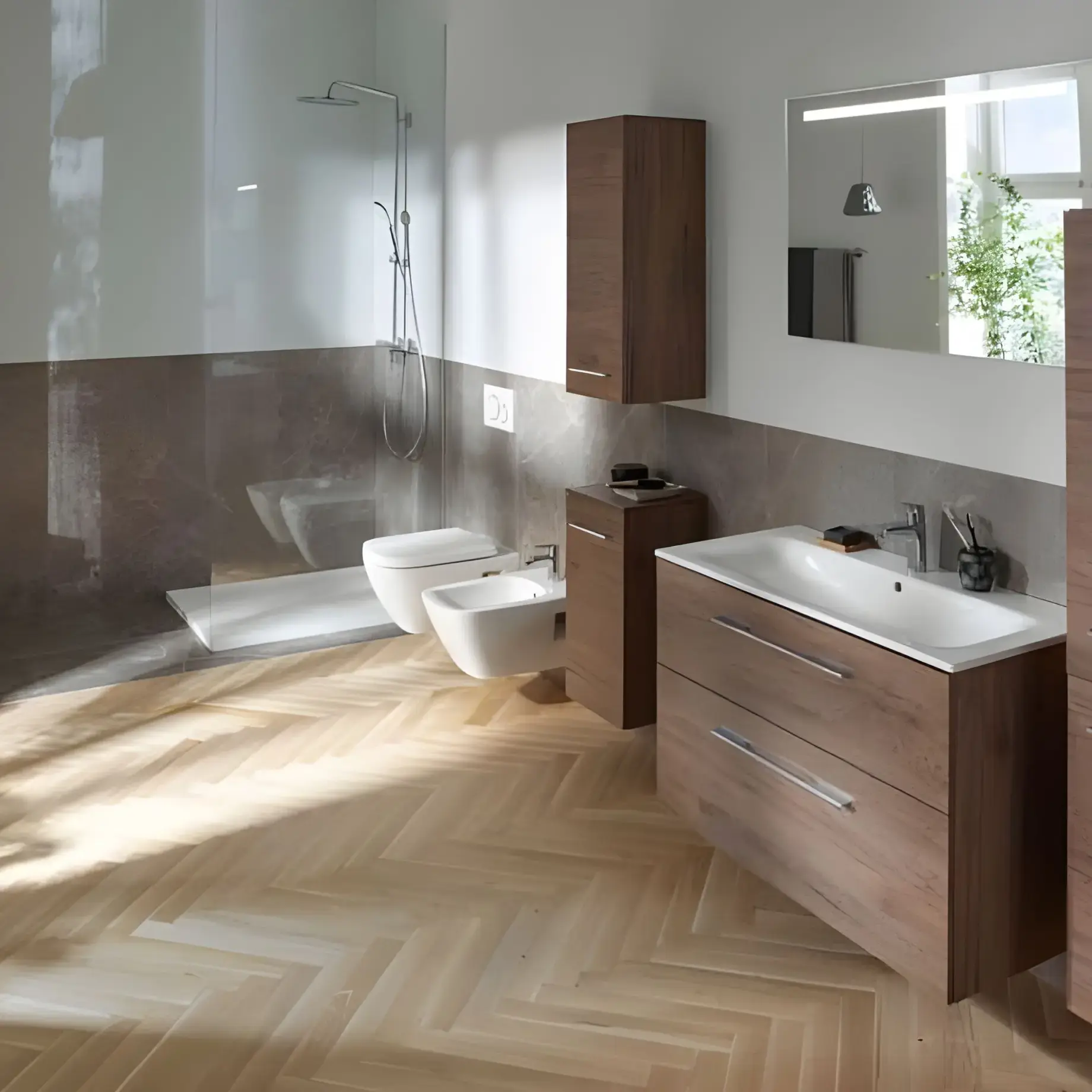 Шафка Selnova Square Geberit 501.274.00.1 Горіх темний — вид спереду