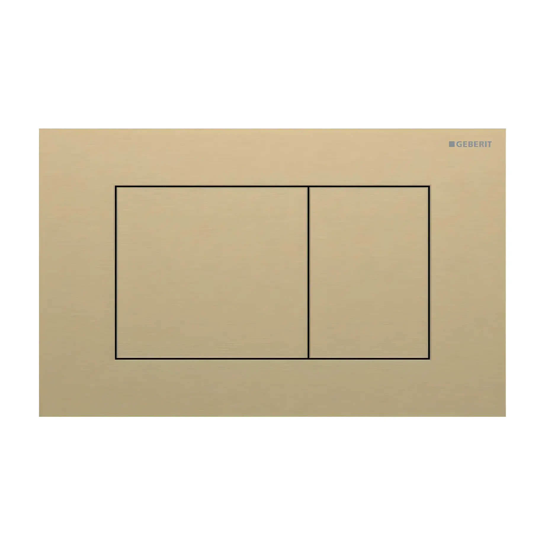 Змивна клавіша Sigma40 square Geberit 115.629.QF.1 Brass — вид на білому тлі
