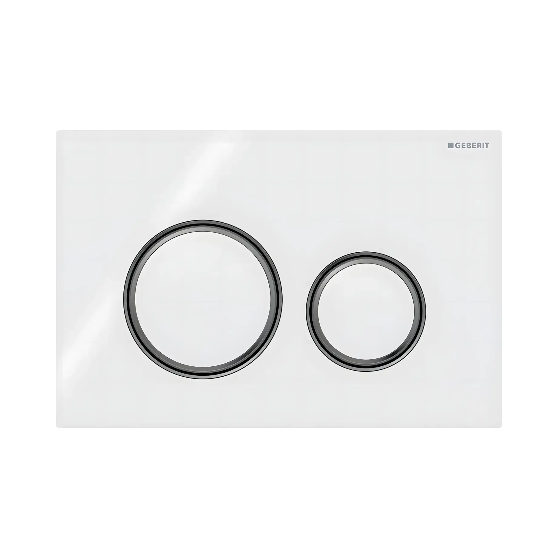 Панель смыва унитаза Sigma50 round Geberit 115.651.SI.1 White Alpin — вид на белом фоне