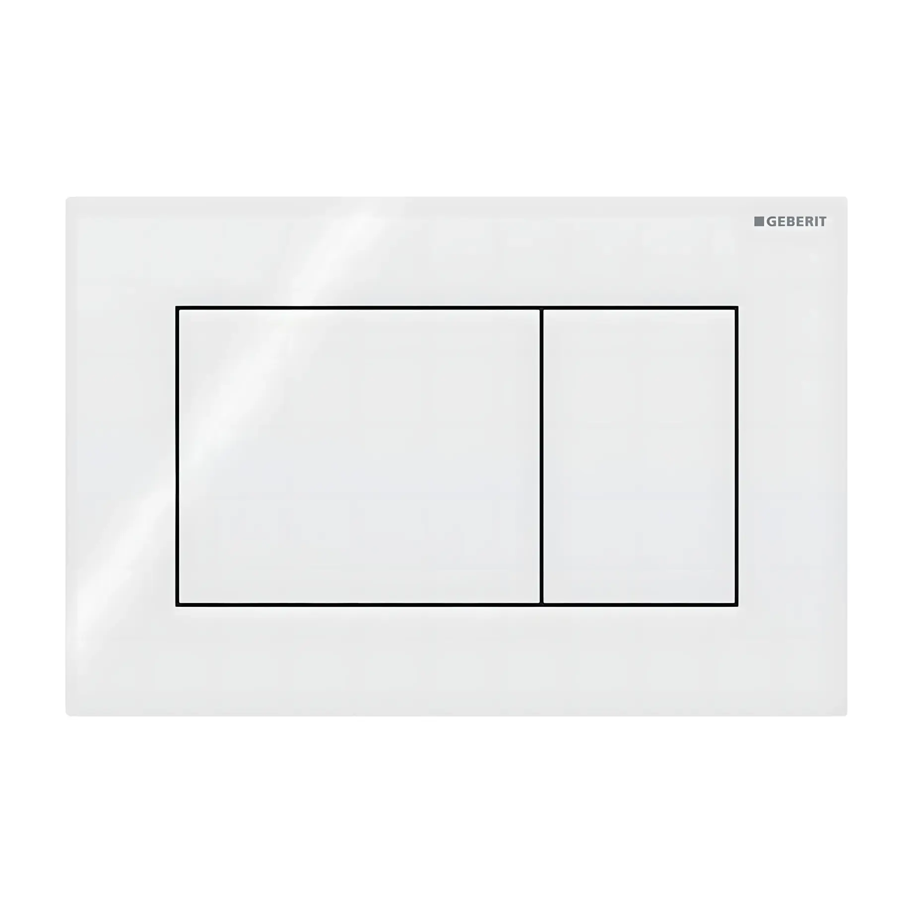 Змивна клавіша Sigma01 square Geberit 115.660.11.1 White 24.6 х 16.4 х 1.3 см — вид на білому тлі