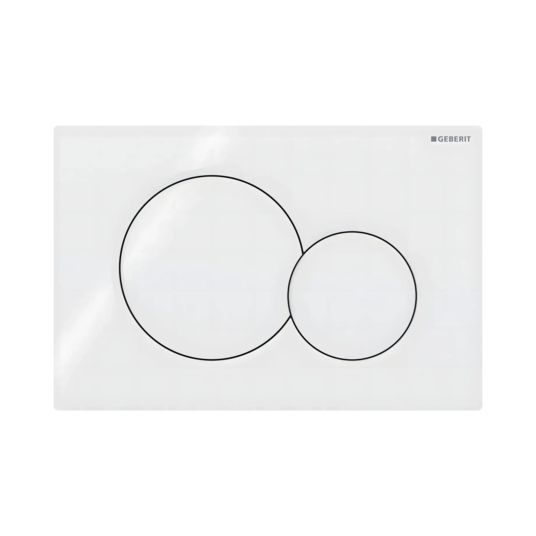 Змивна клавіша Sigma01 round Geberit 115.770.11.5 White 24.6 х 16.4 х 1.3 см — вид на білому тлі