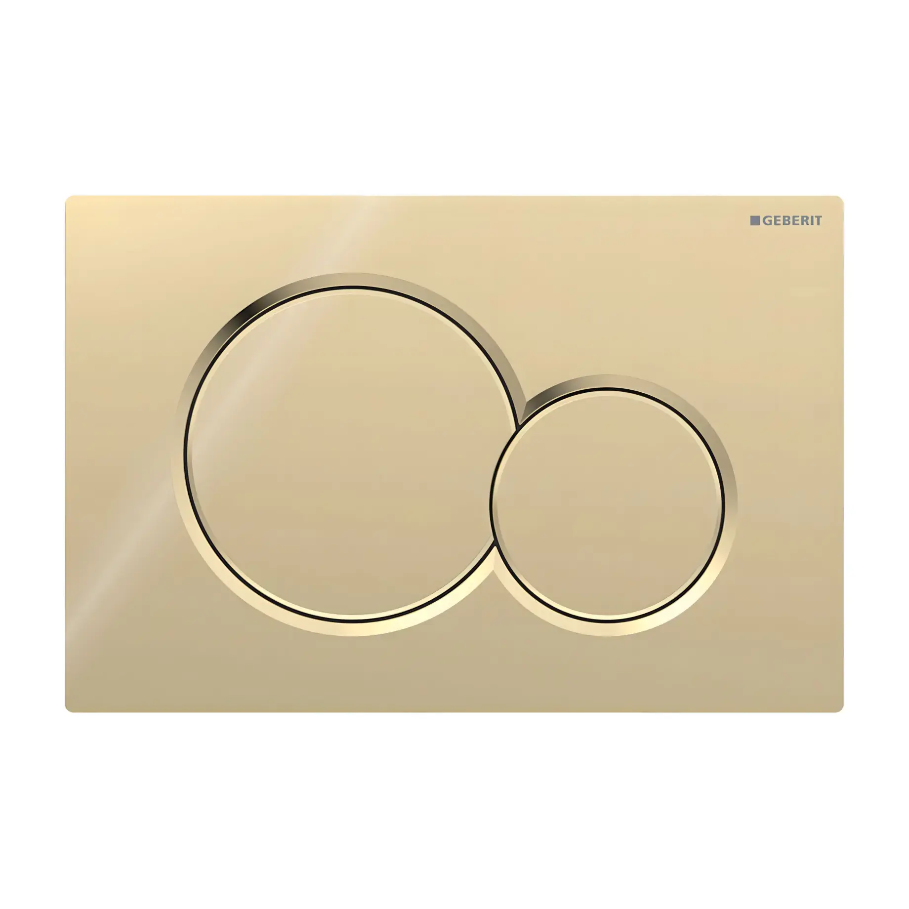 Змивна клавіша Sigma01 round Geberit 115.770.DT.5 Brass 24.6 х 16.4 х 1.3 см — вид на білому тлі