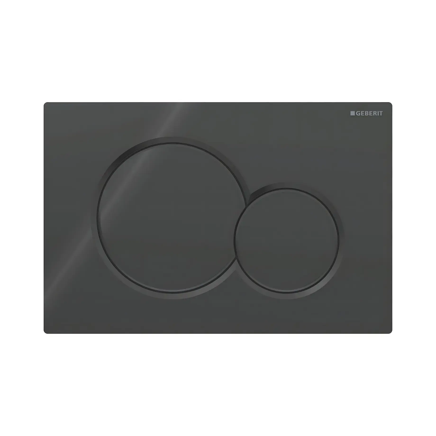 Змивна клавіша Sigma01 round Geberit 115.770.DW.5 Black 24.6 х 16.4 х 1.3 см — вид на білому тлі