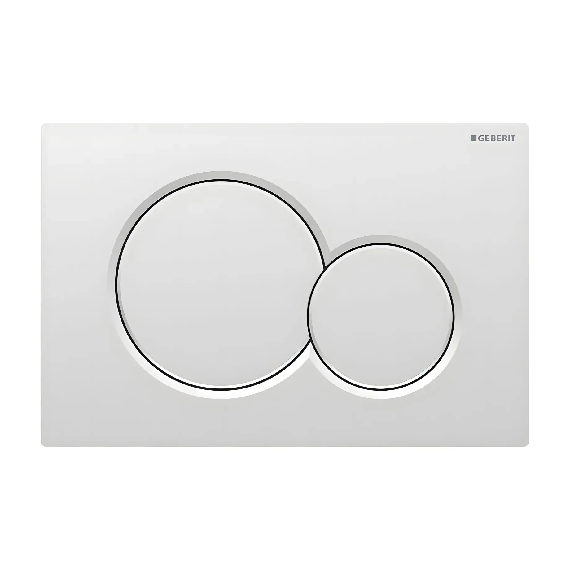 Змивна клавіша Sigma01 round Geberit 115.770.JQ.5 Chrome 24.6 х 16.4 х 1.3 см — вид на білому тлі