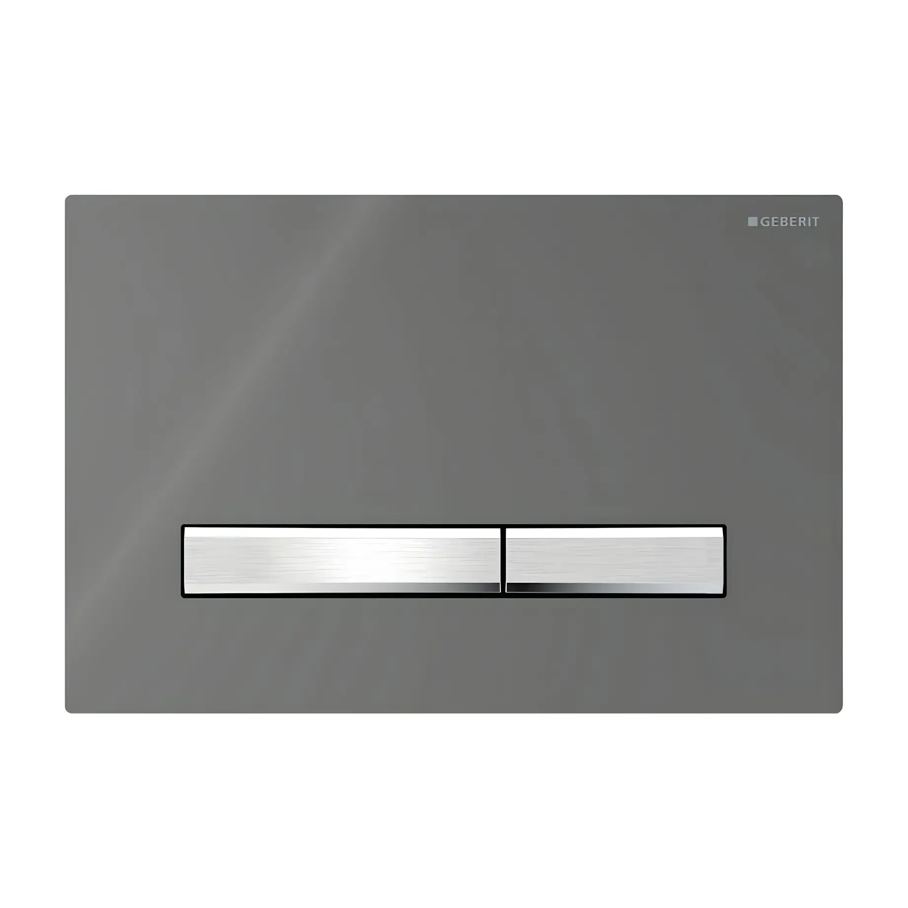 Змивна клавіша Sigma50 square Geberit 115.788.SD.2 Smoke Mirror Glass — вид на білому тлі