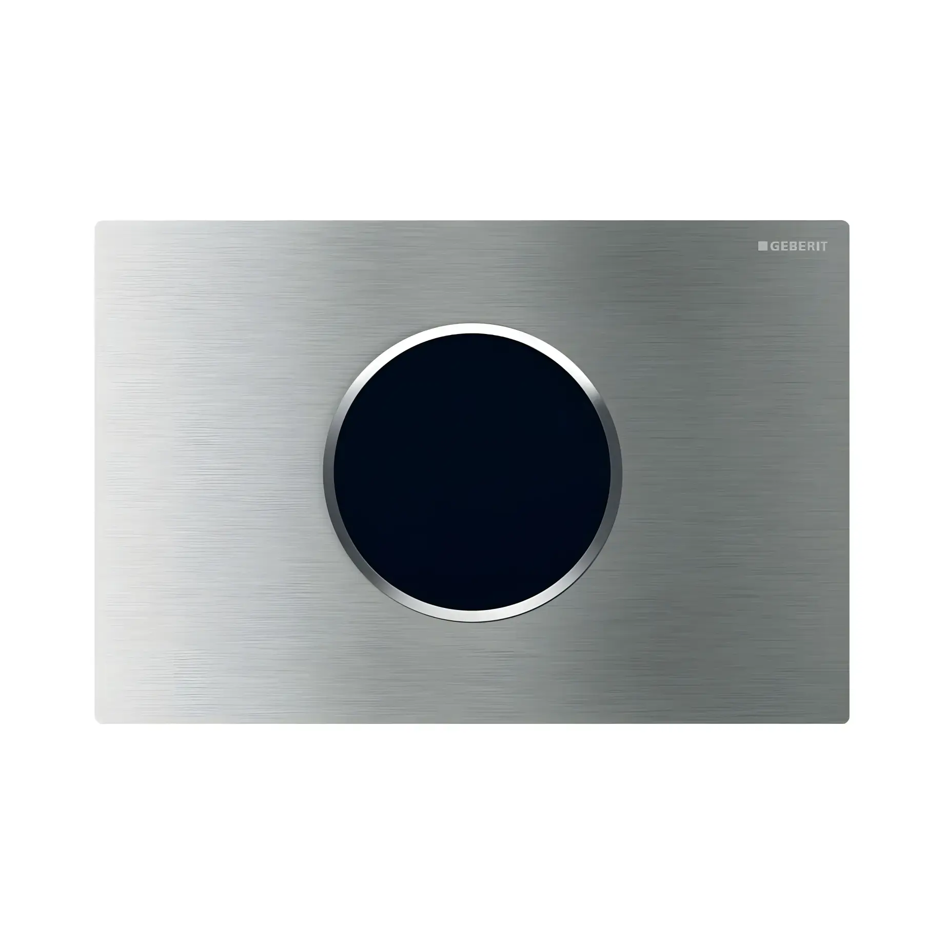 Змивна клавіша Sigma10 round IR Geberit 115.907.SN.6 Stainless Steel — вид на білому тлі