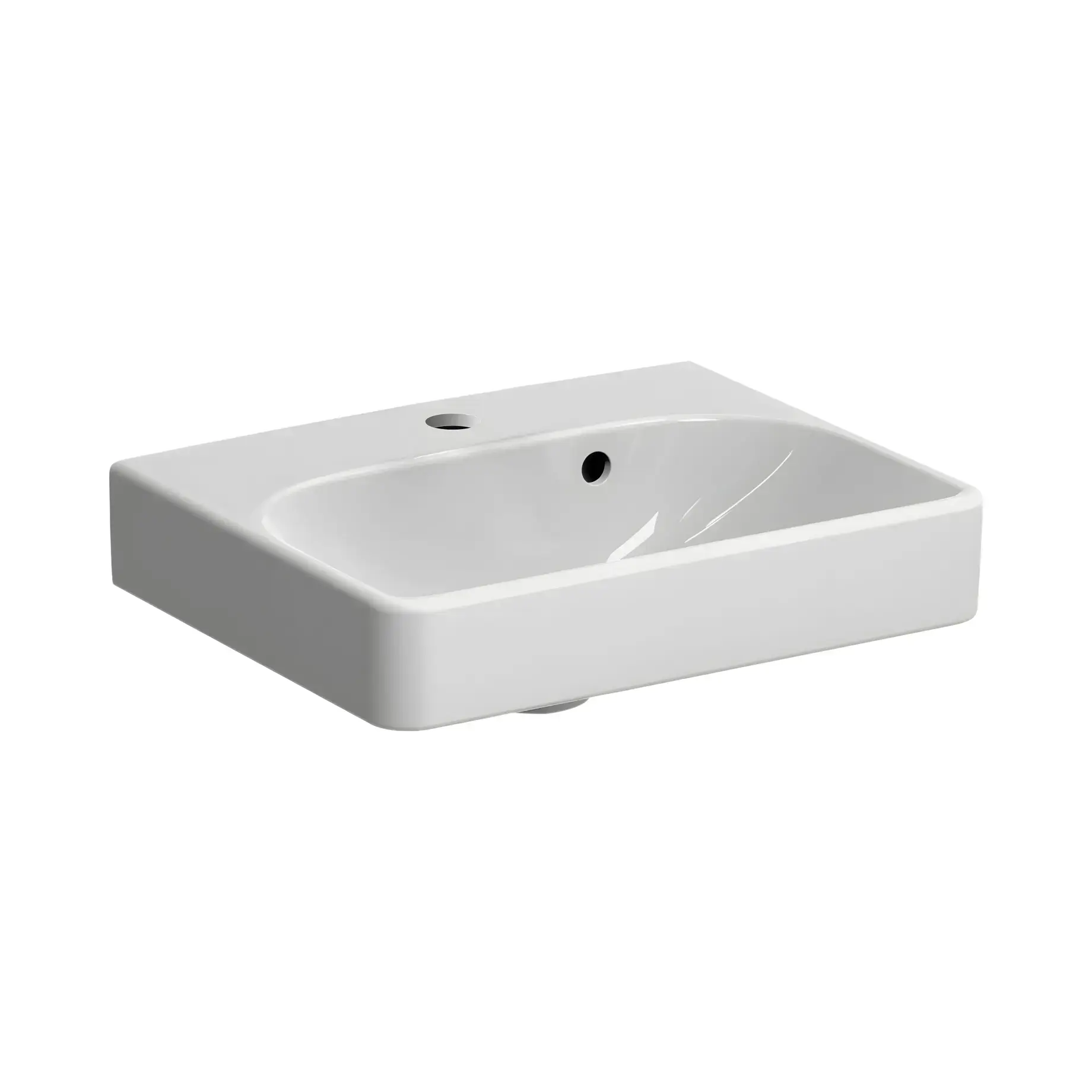 Умивальник Smyle Square Geberit 500.222.01.1 White 45 х 36 см — вид на білому тлі