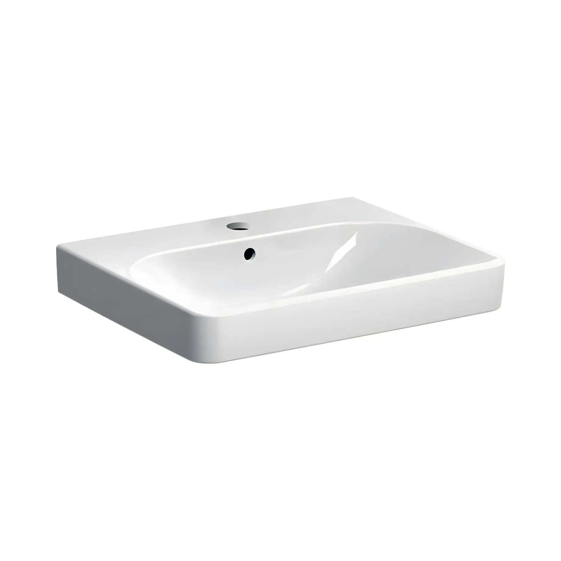 Умивальник Smyle Square Geberit 500.229.01.1 White 60 х 48 см — вид на білому тлі