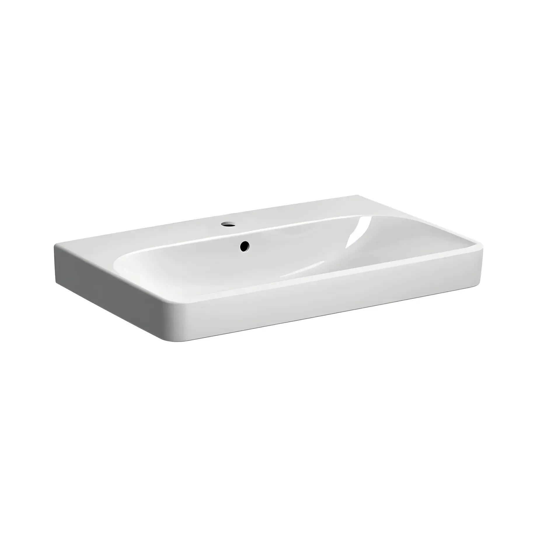 Умивальник Smyle Square Geberit 500.249.01.1 White 75 х 48 см — вид на білому тлі