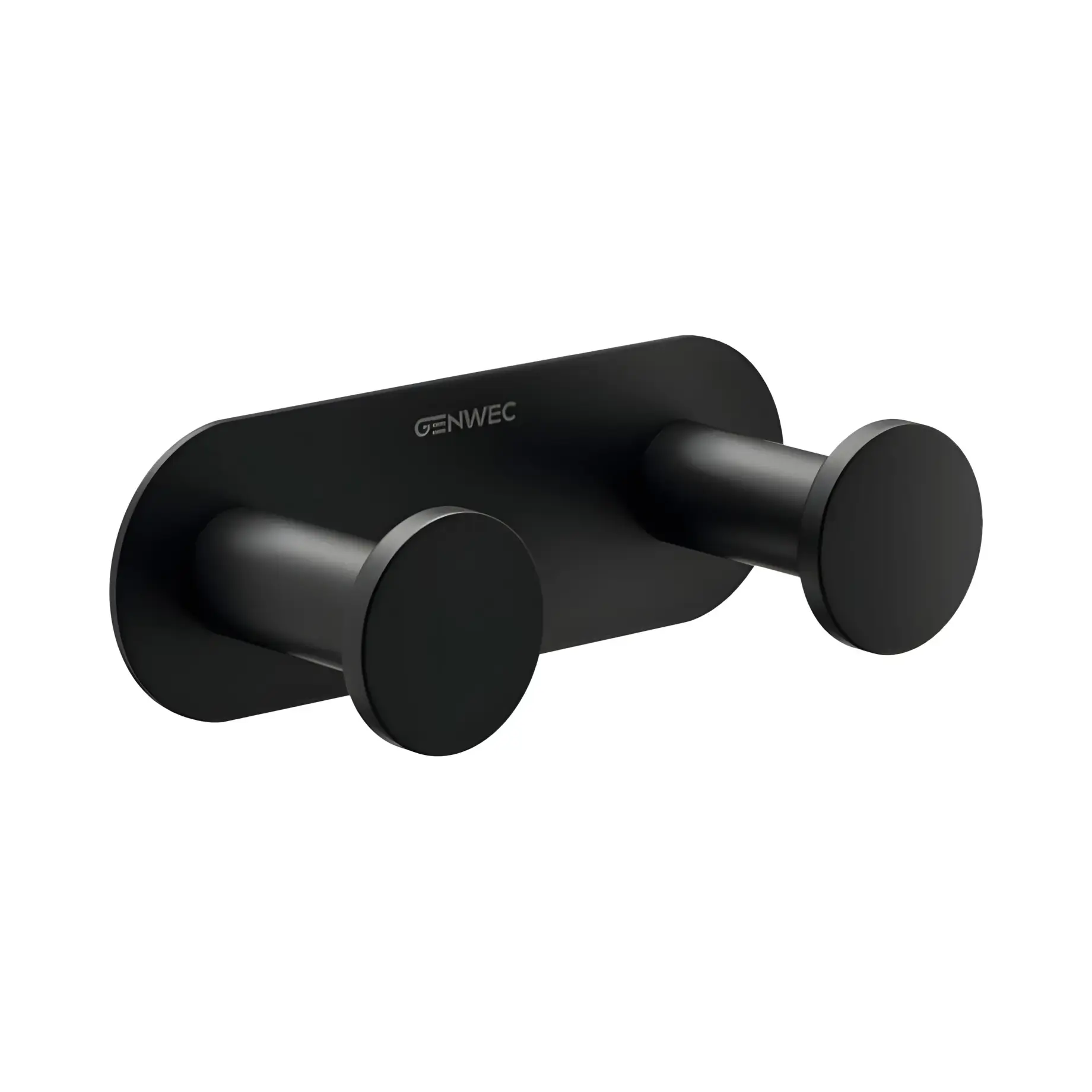 Гачок Nimbus подвійний Genwec GW05 70 04 03B Black Matt — вид на білому тлі